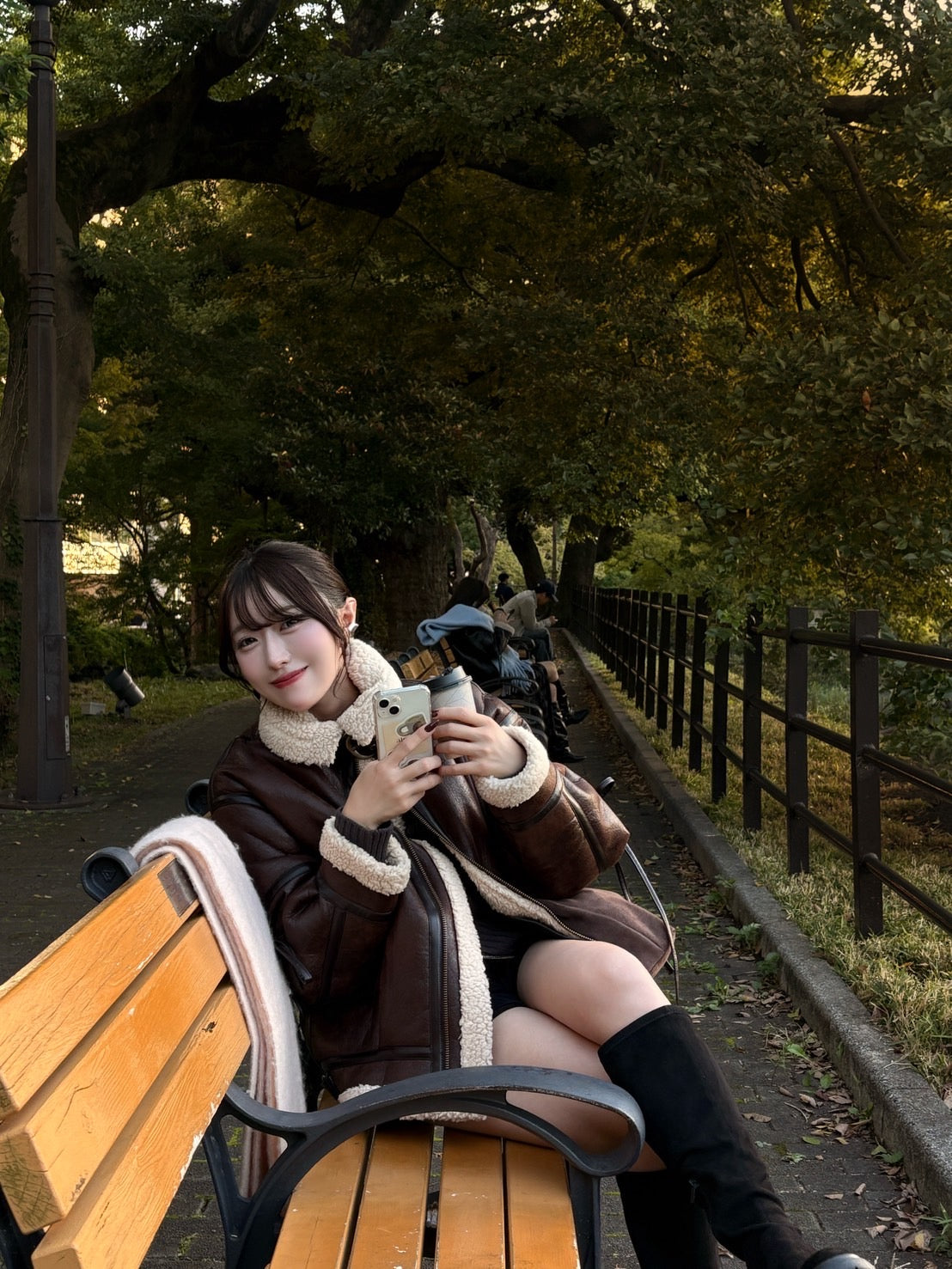 マルチウェイヴィンテージレザーライクベルトボアコート