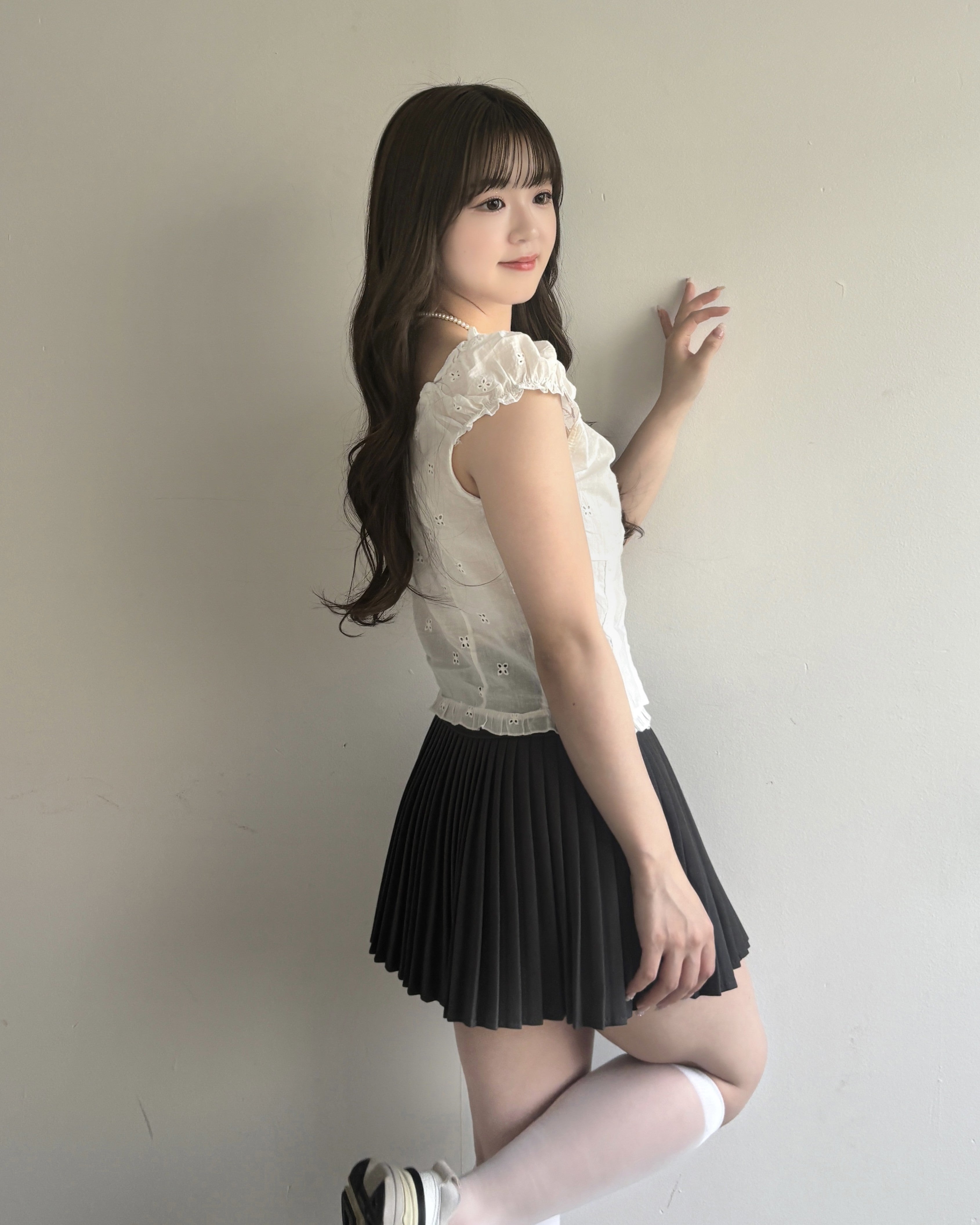 棉花褶皺上衣