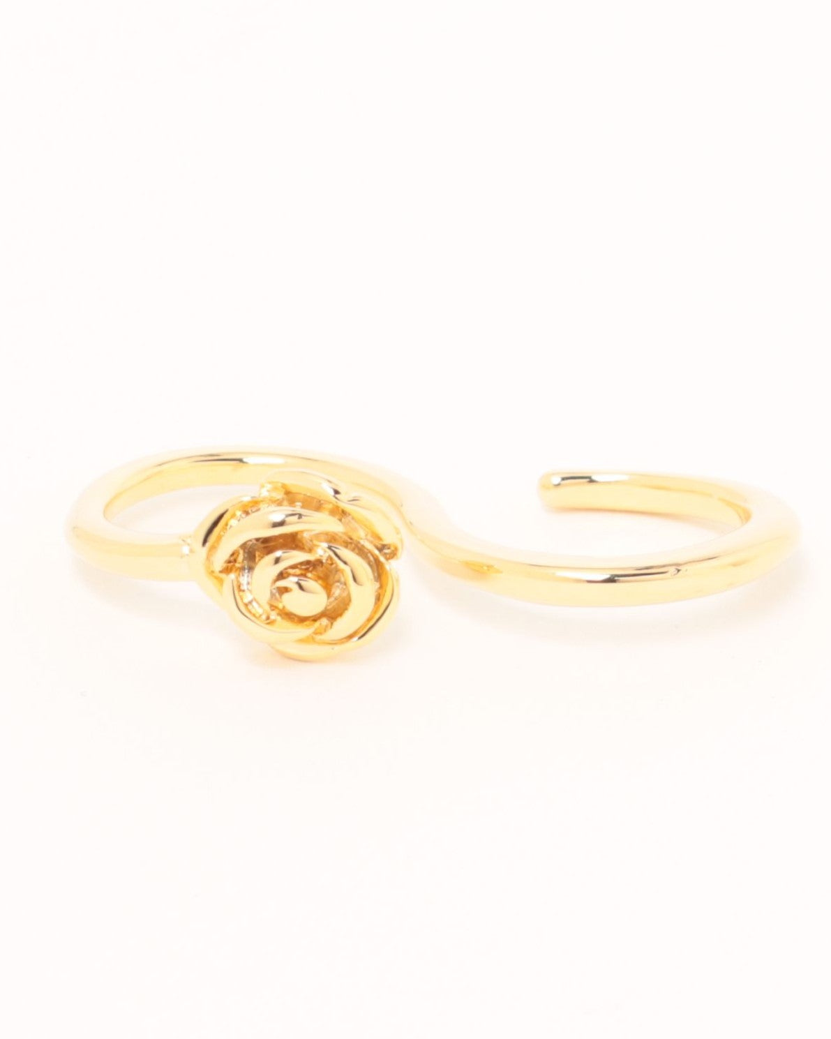 Rose double finger ring