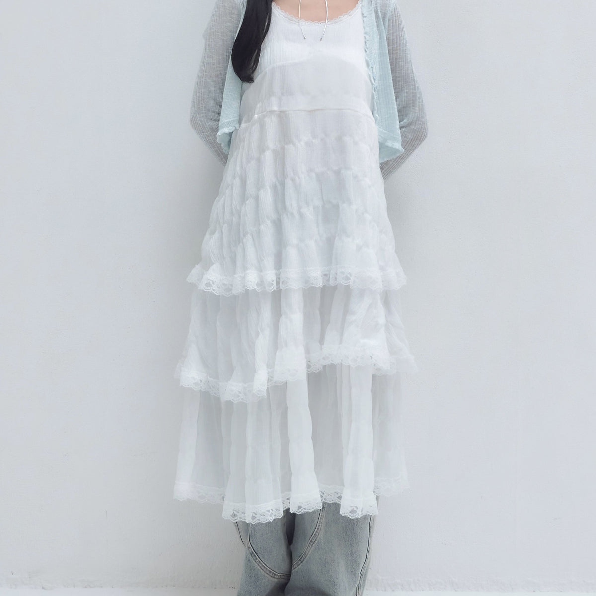 新品♡ミストレアス♡Bicolor Strap Camisole Dress Lace tiered camisole dress｜MELLOWNEON (メロウネオン) 公式サイト