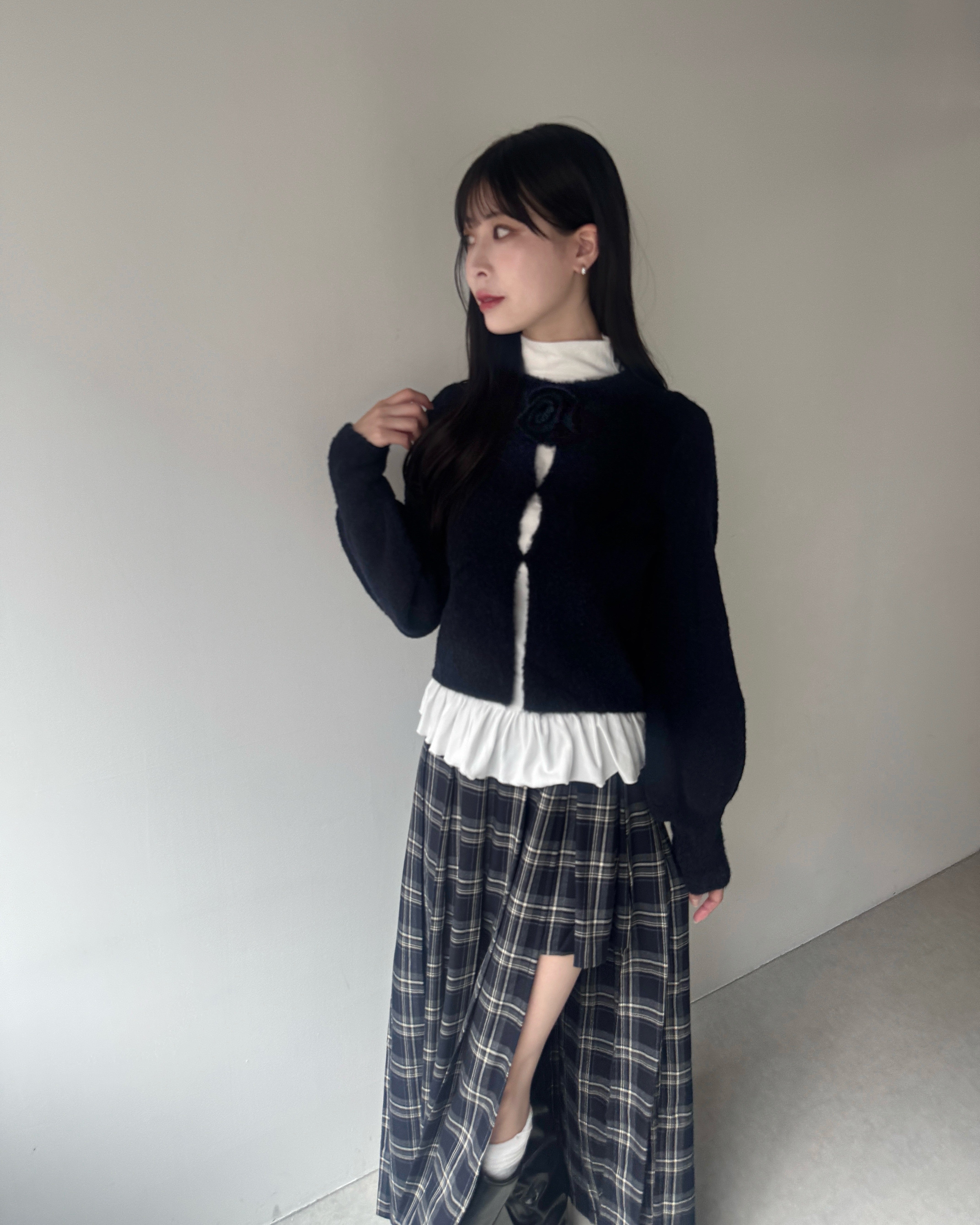 チェックパンツプリーツスカート
