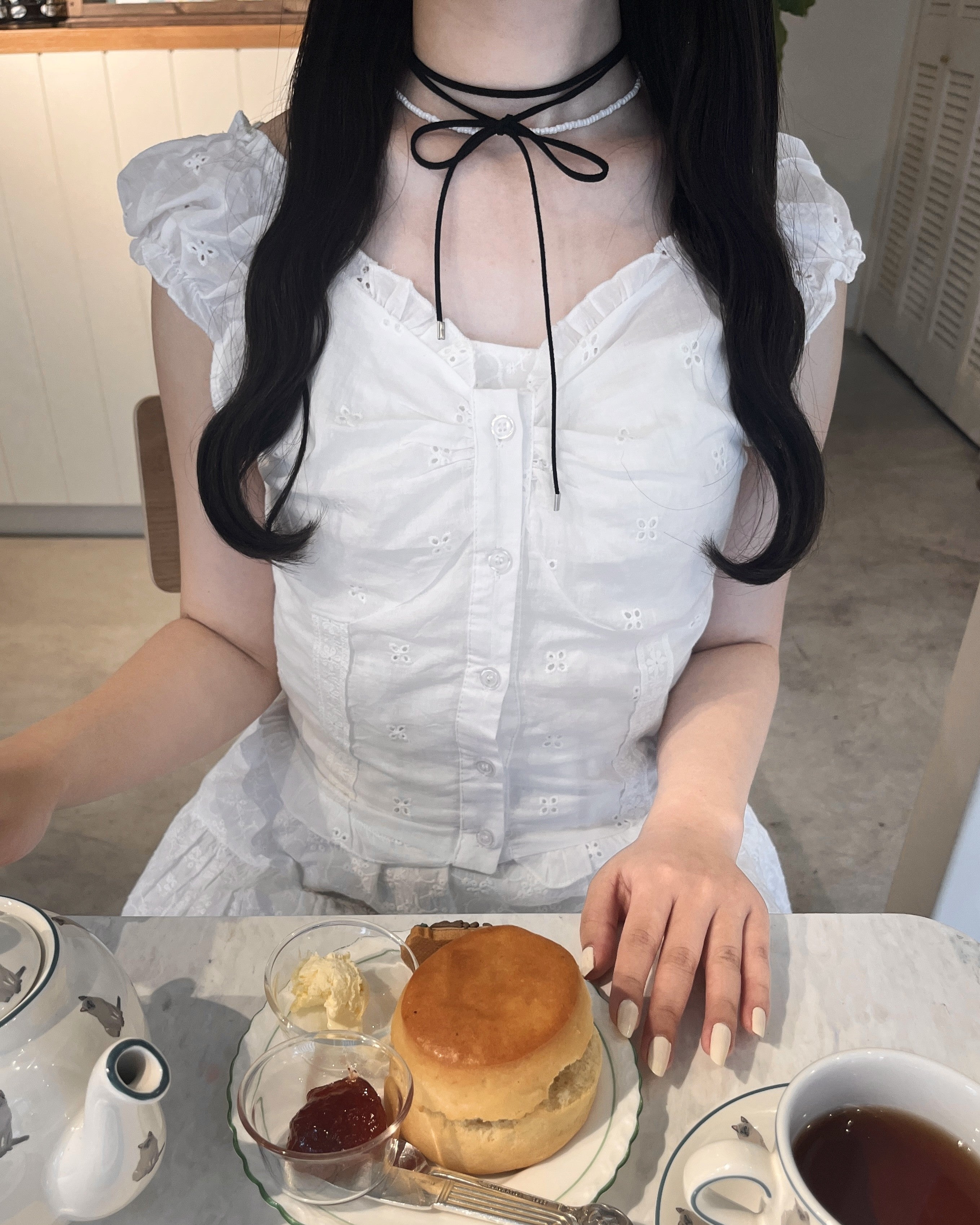 棉花褶皺上衣