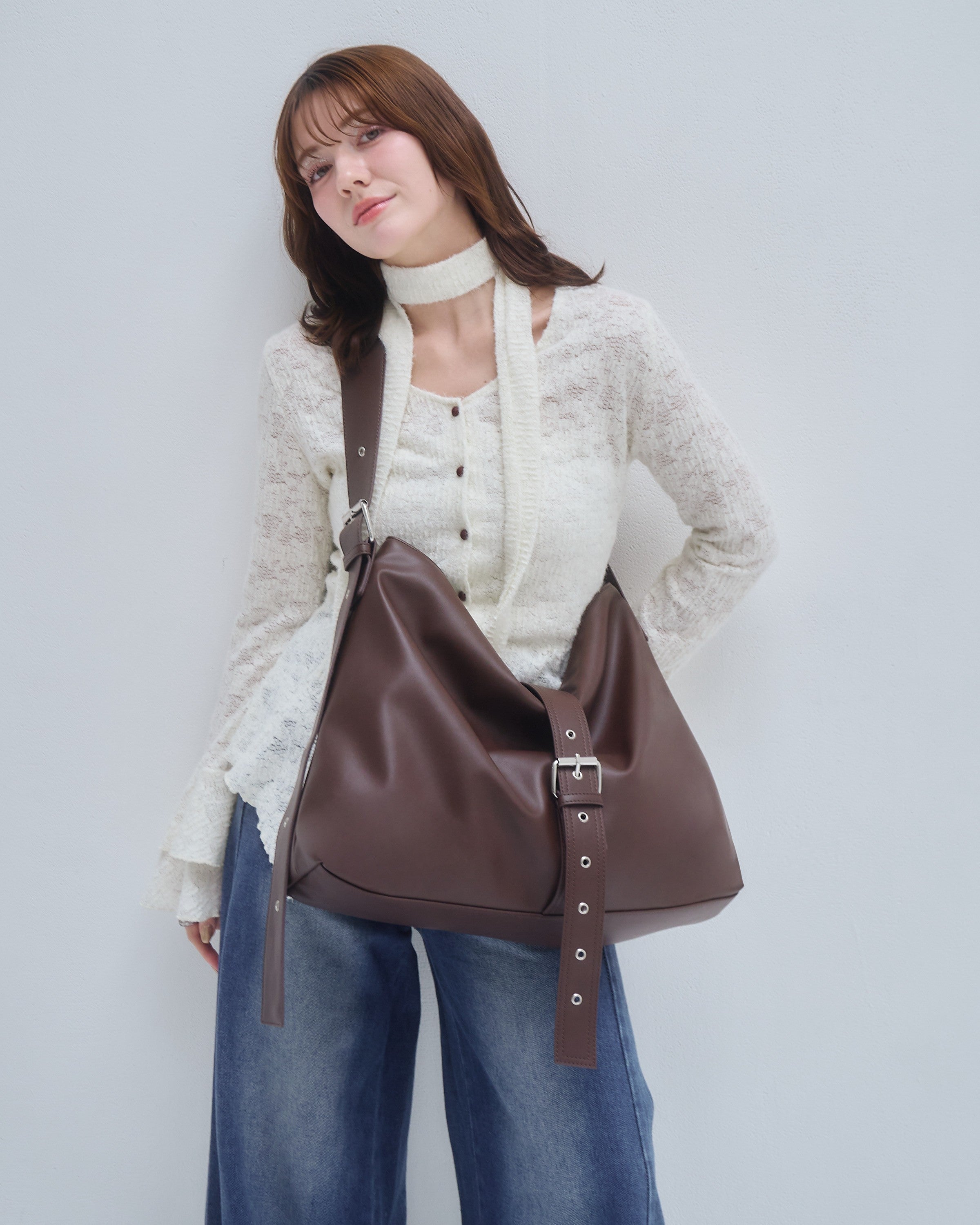 A4 belt synthetic leather bag