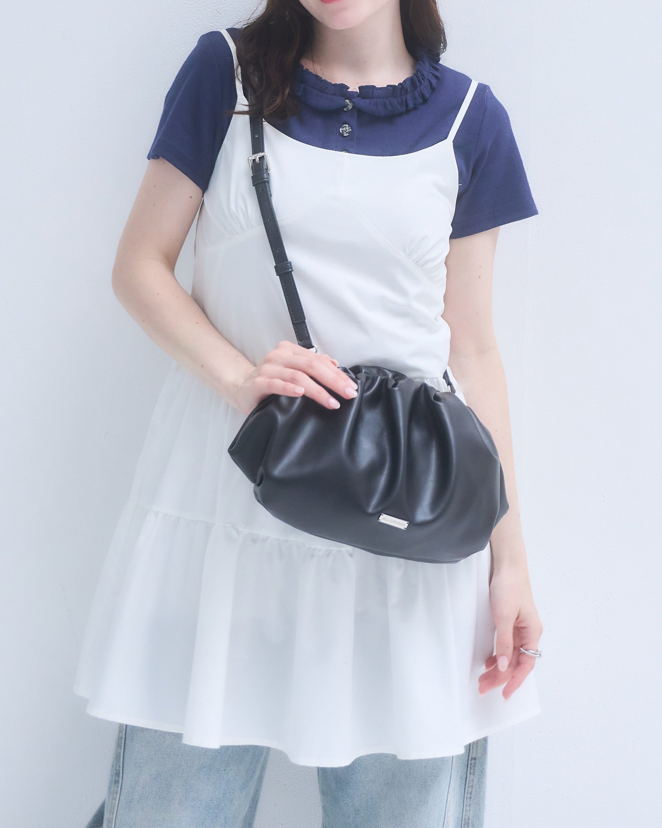 2wayギャザーがま口バッグ