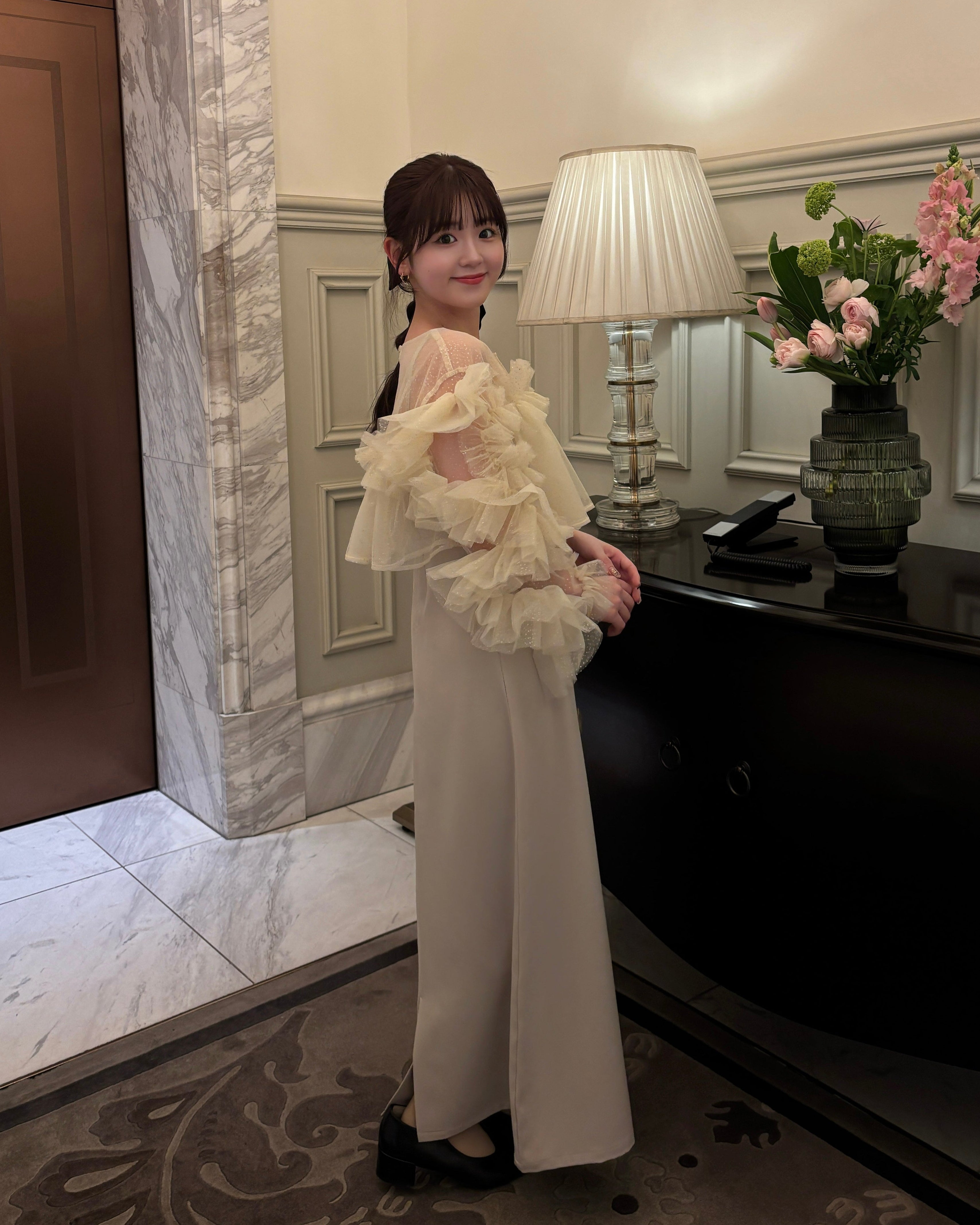 【予約】フリルラメチュールオケージョンワンピース