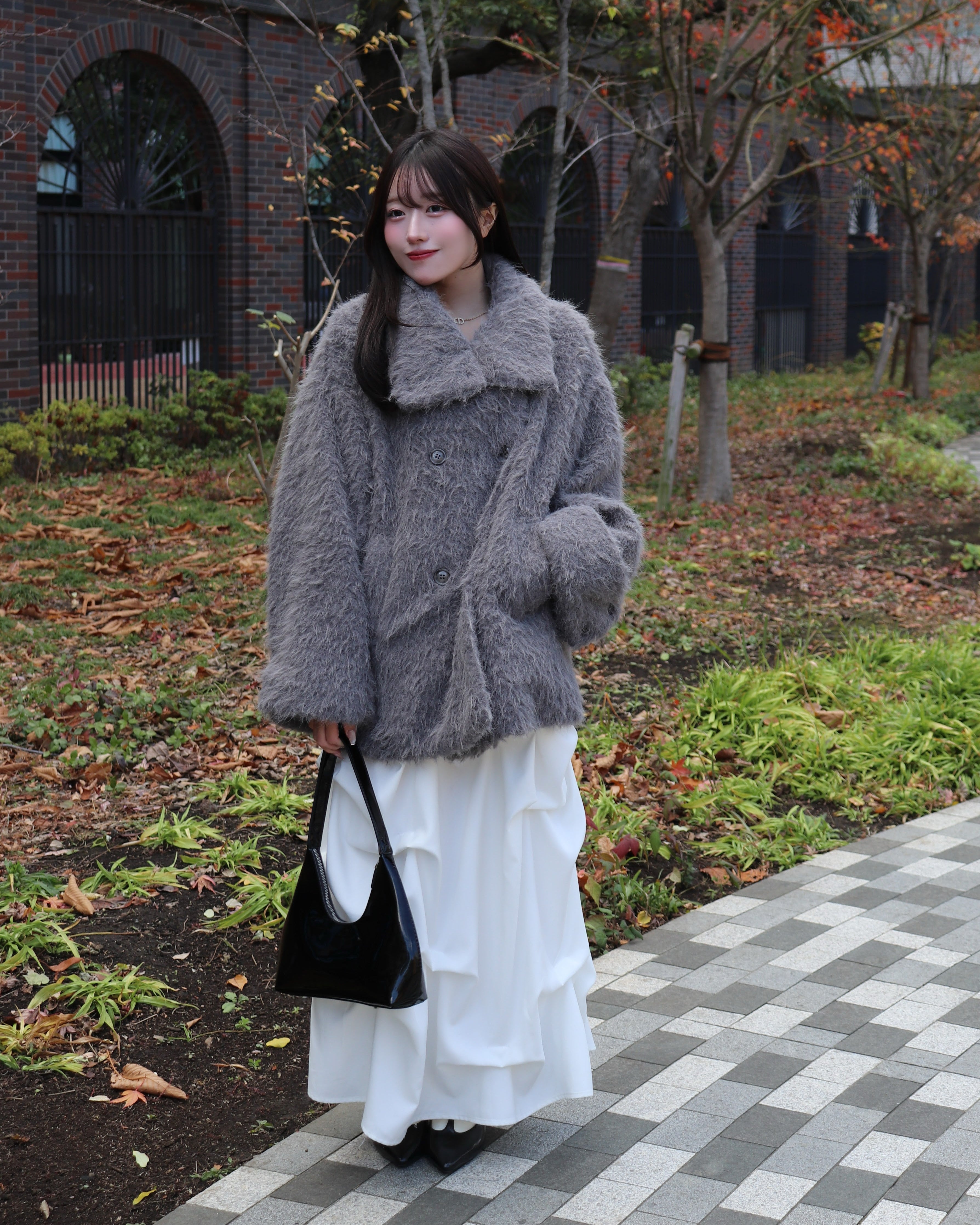 3wayスタンドカラーシャギーコート