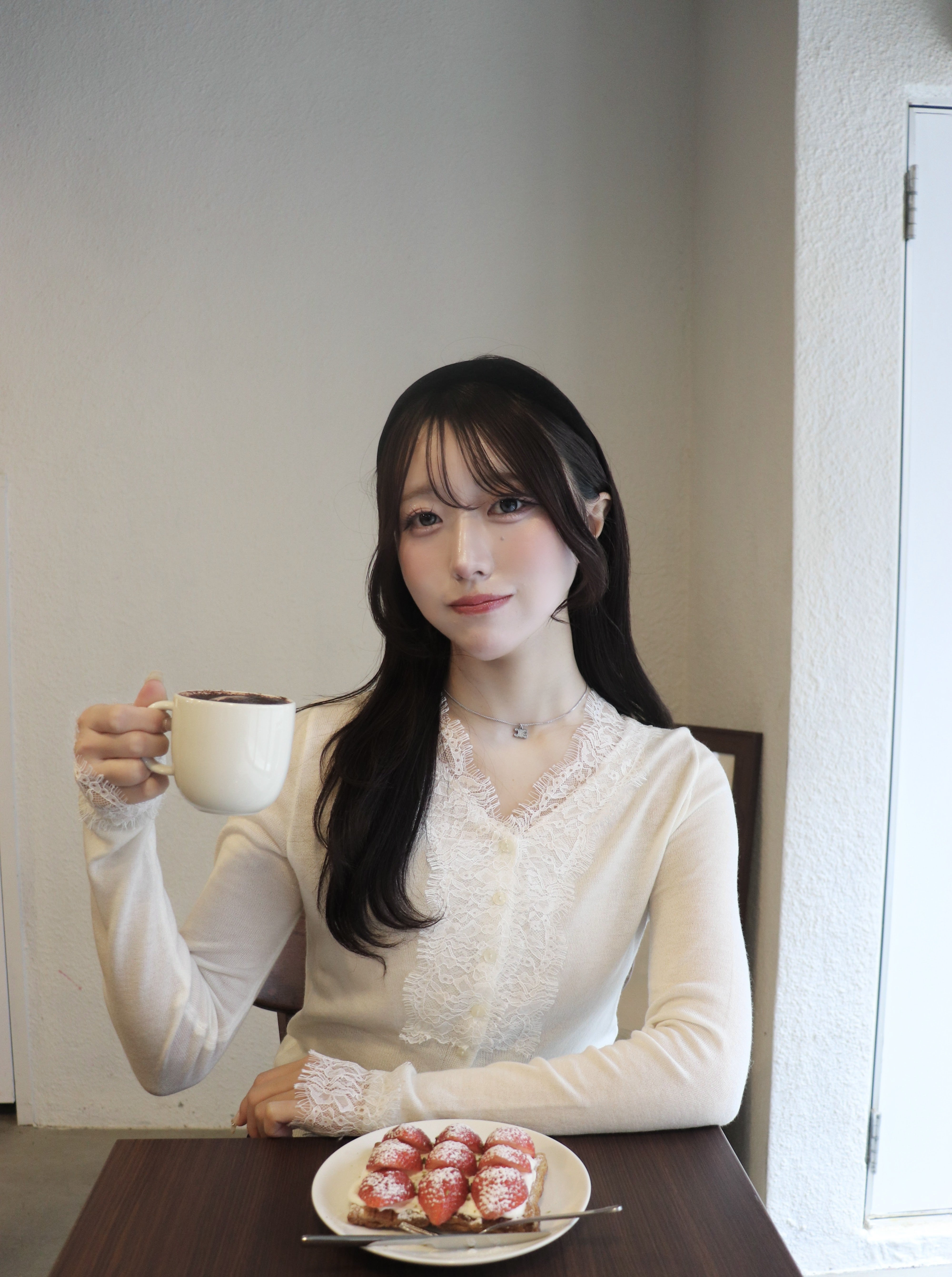 レースドッキングカーディガン