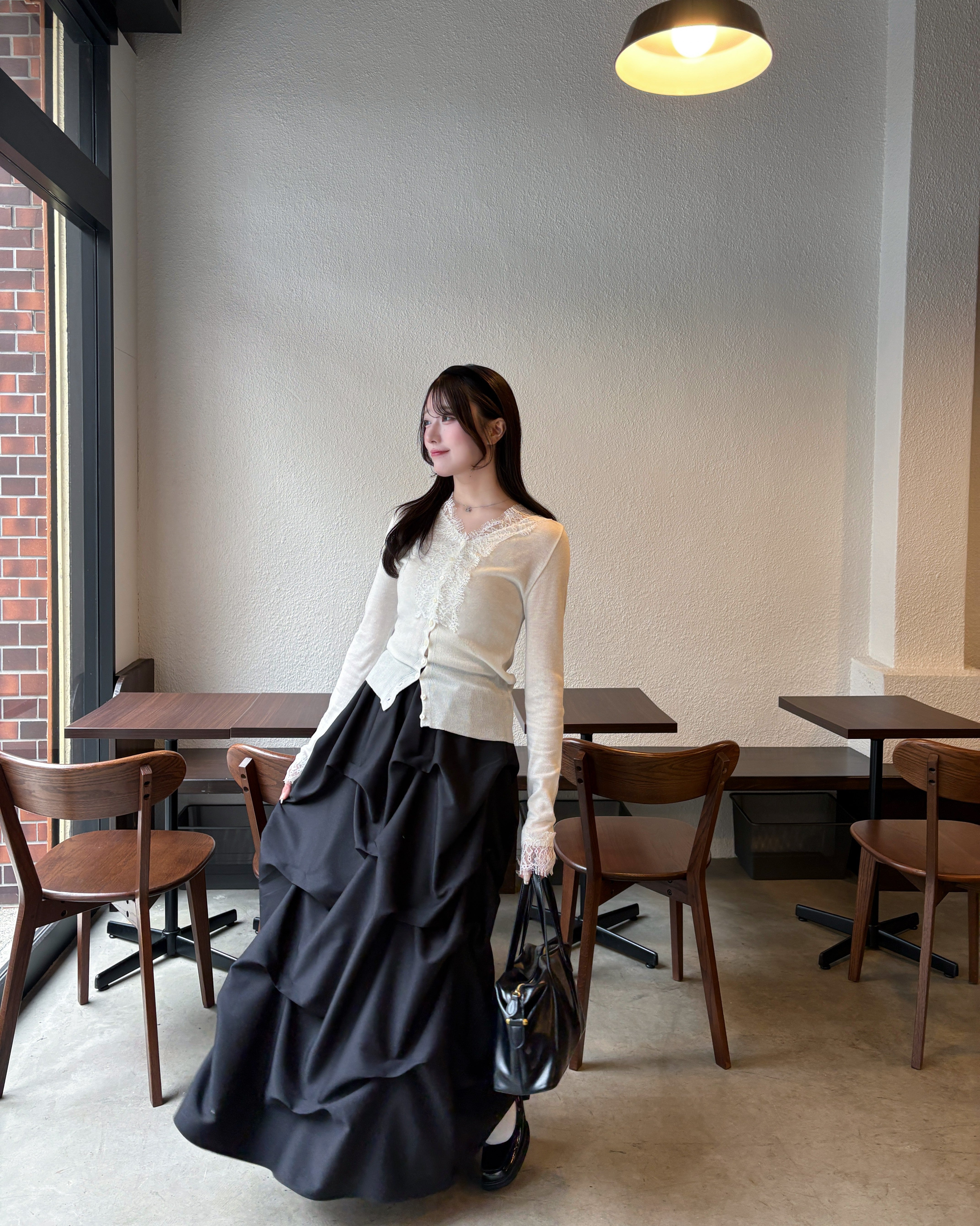 レースドッキングカーディガン