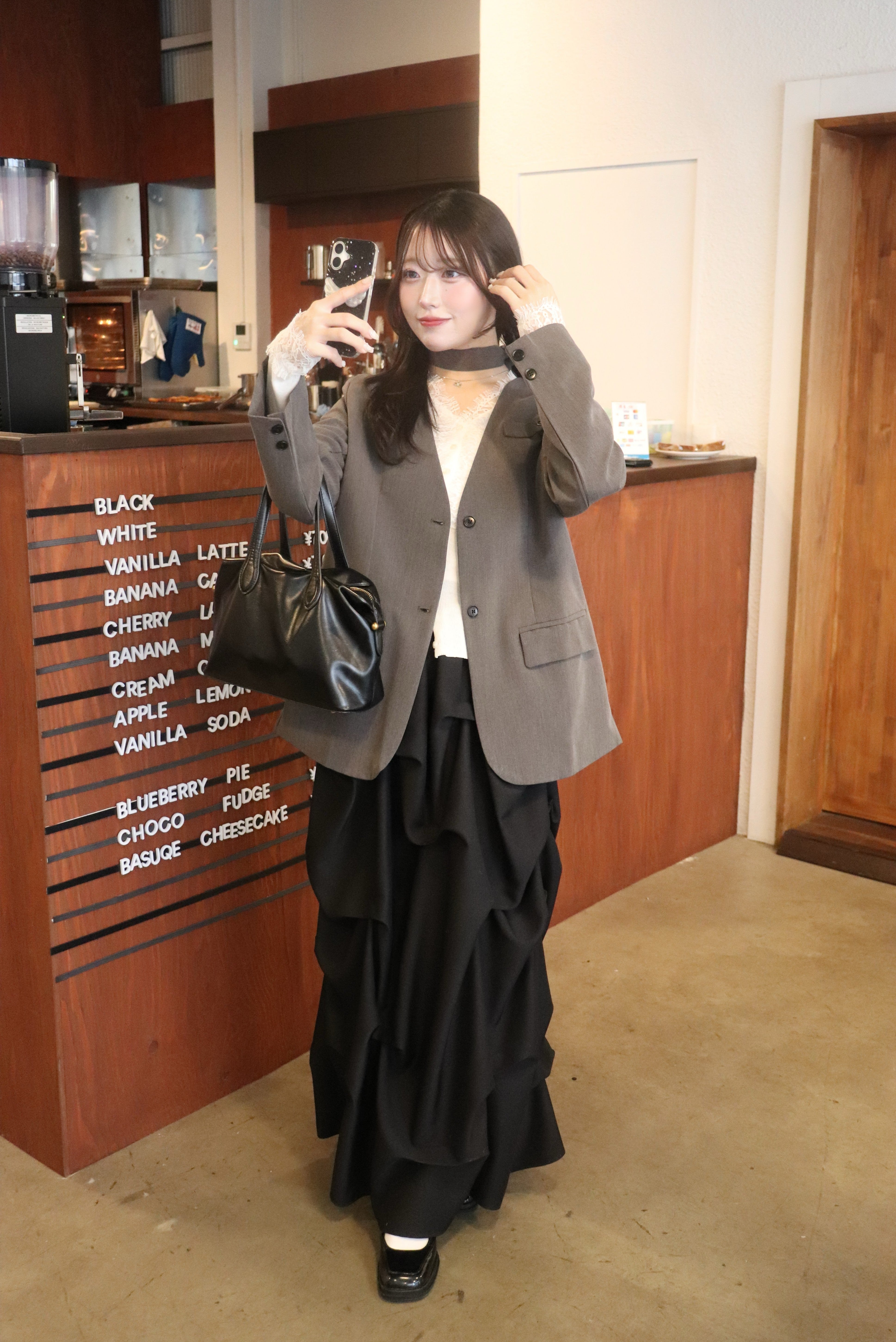 レースドッキングカーディガン