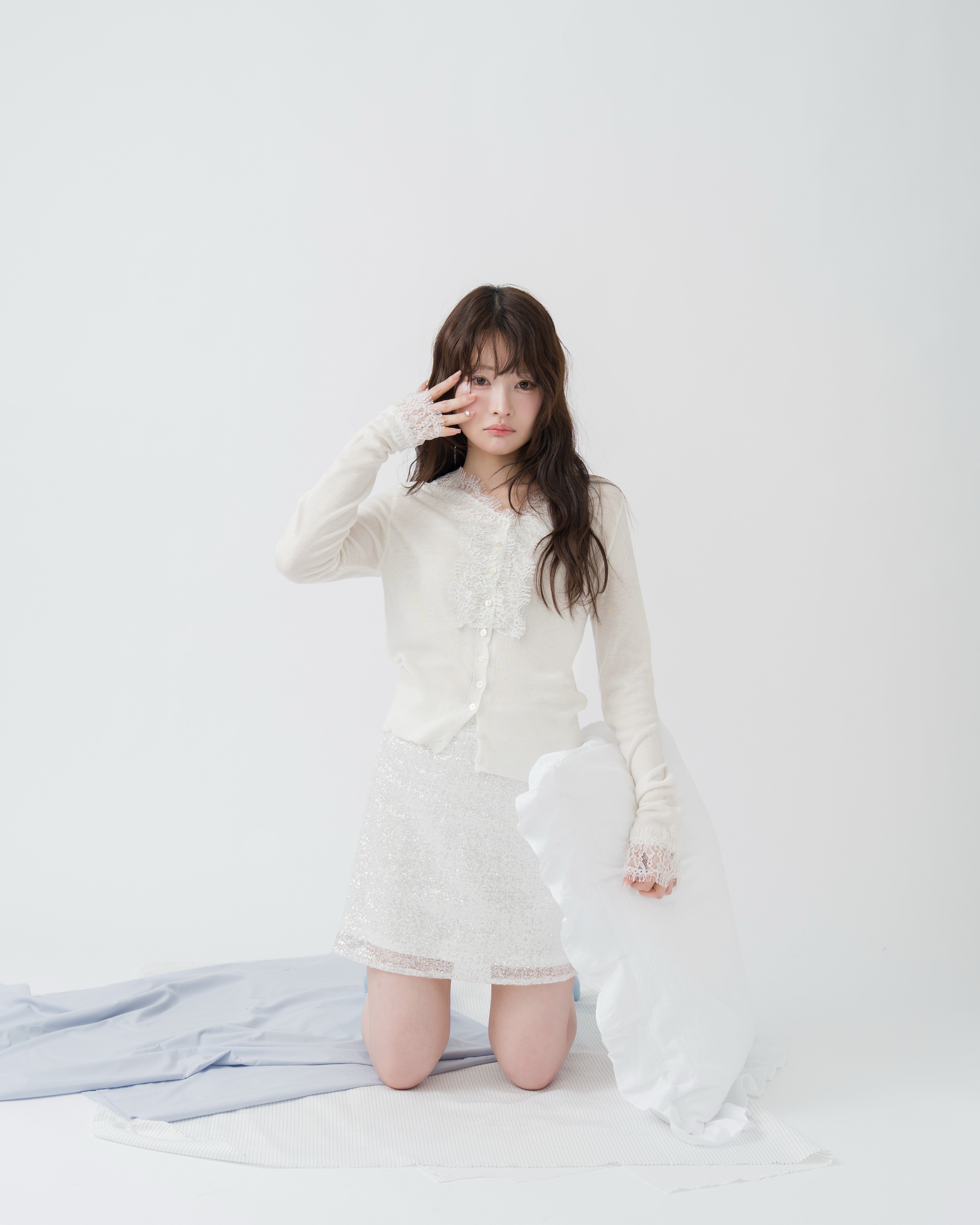 レースドッキングカーディガン