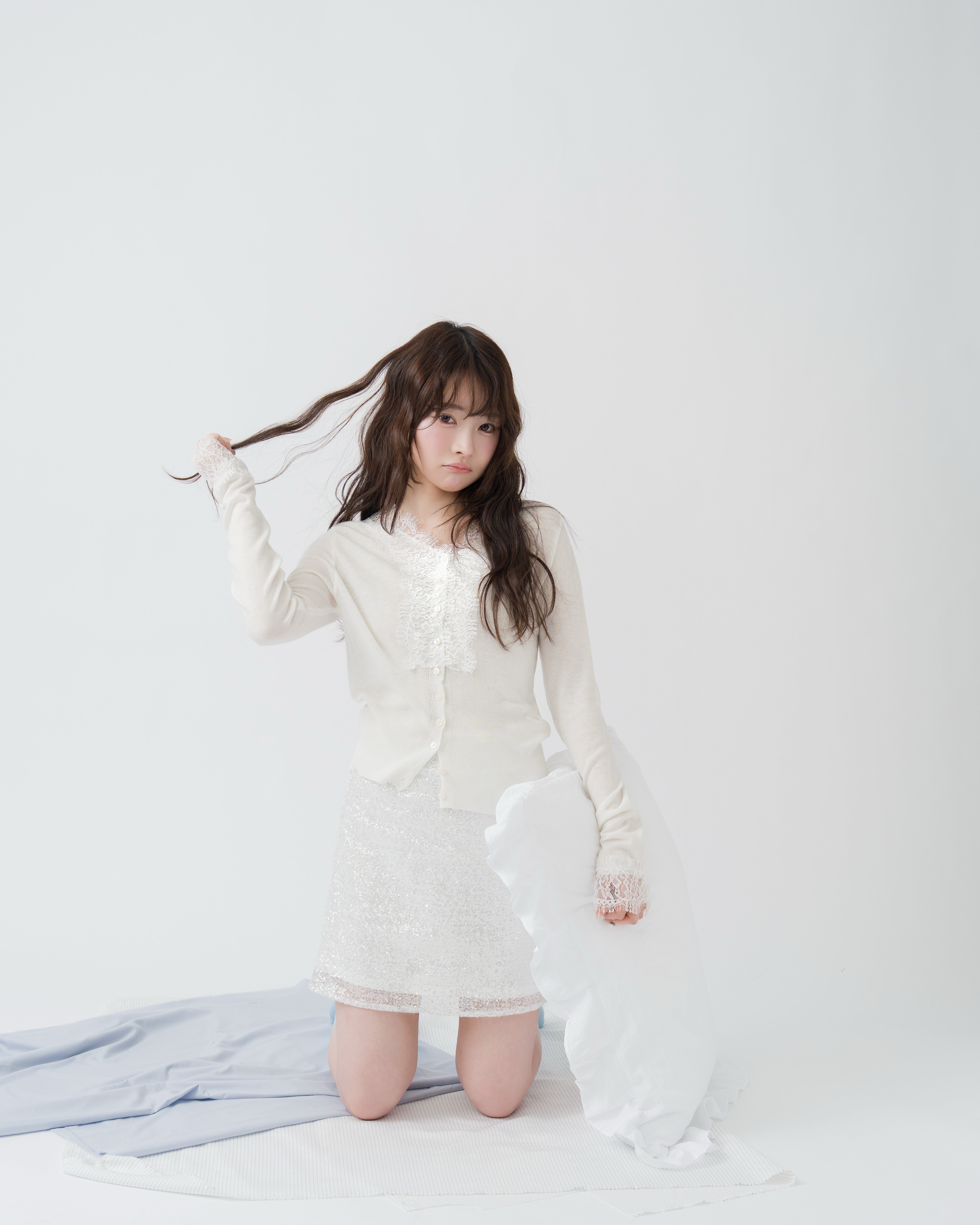 レースドッキングカーディガン