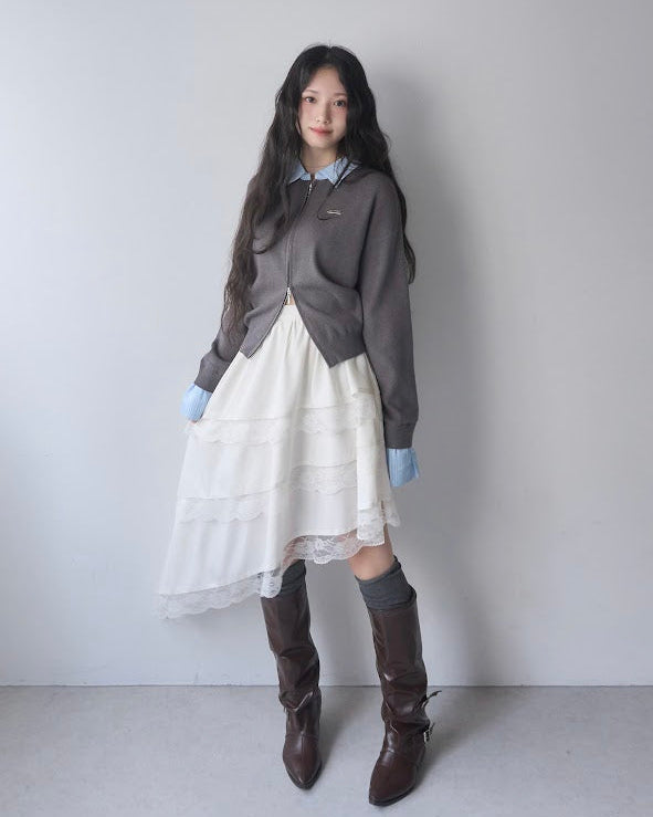 シャツレイヤードライクニット