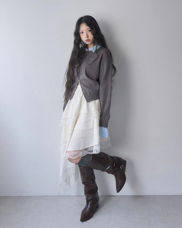 シャツレイヤードライクニット