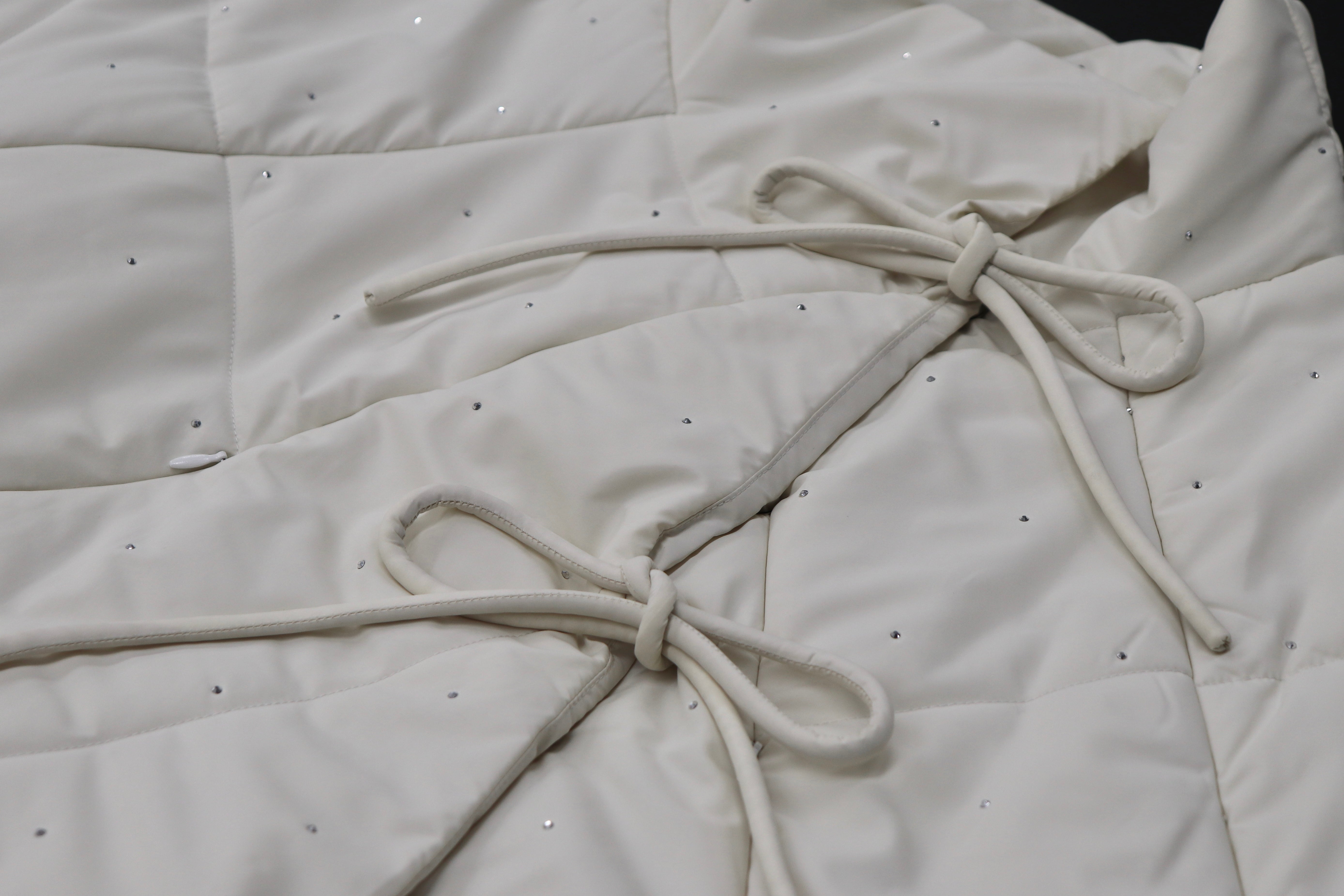 bijou ribbon quilted coat