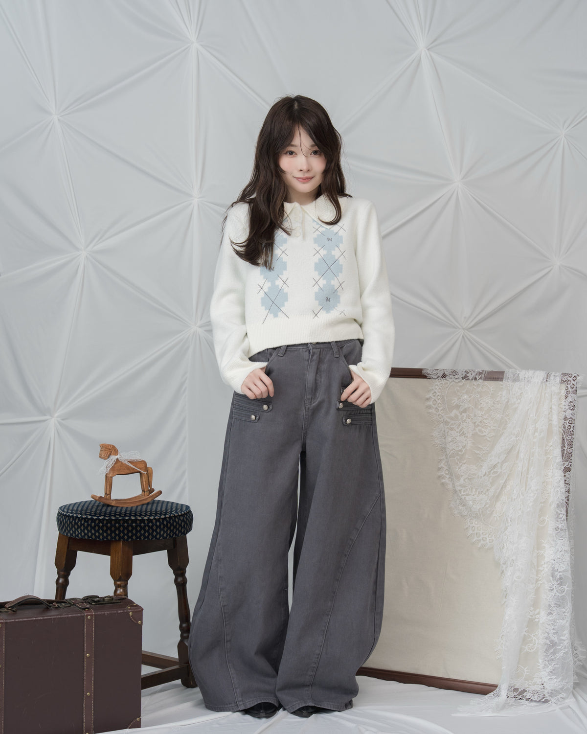 ナポレオンバレルレッグデニムパンツ
