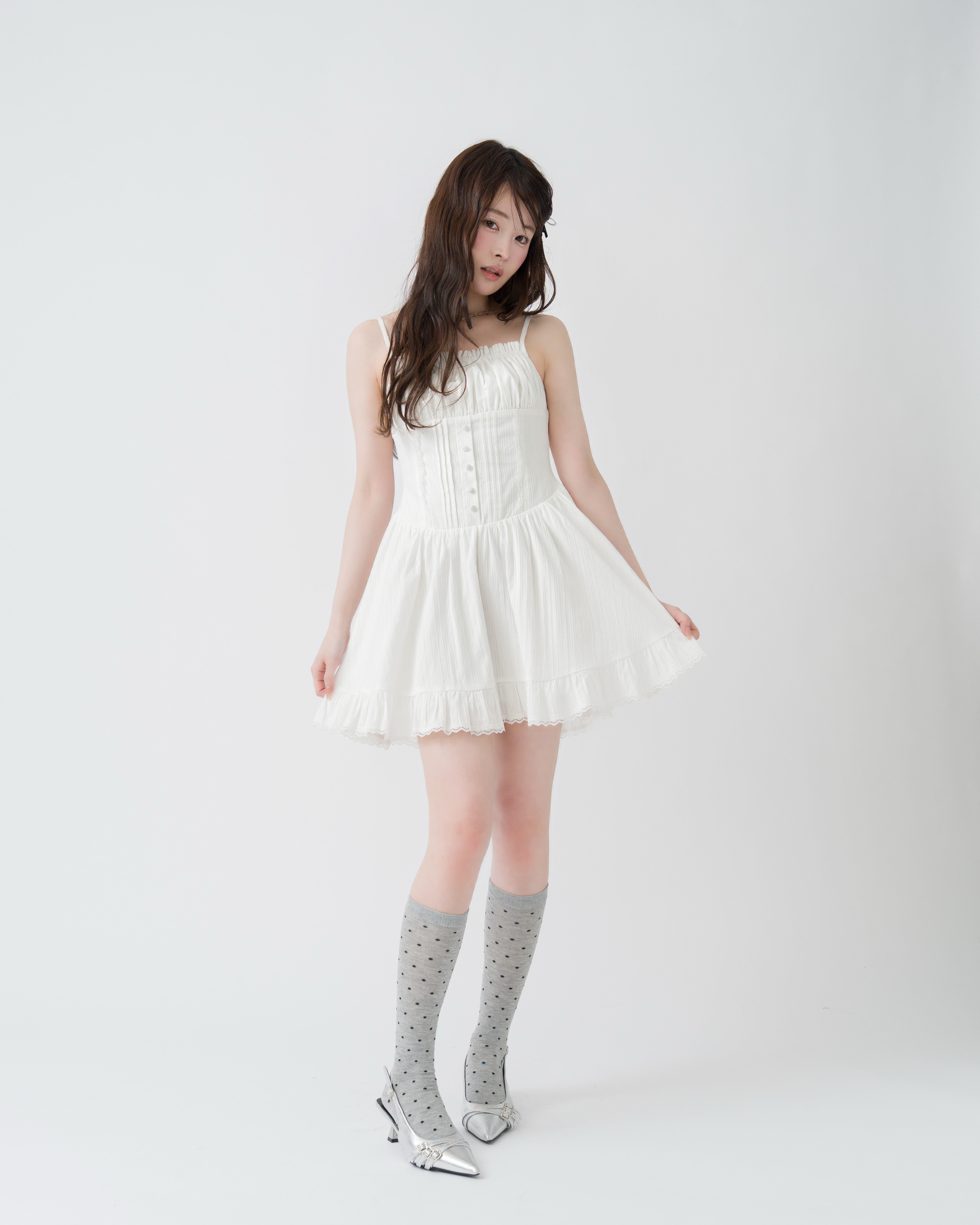 cotton lace cami dress｜MELLOWNEON (メロウネオン) 公式サイト