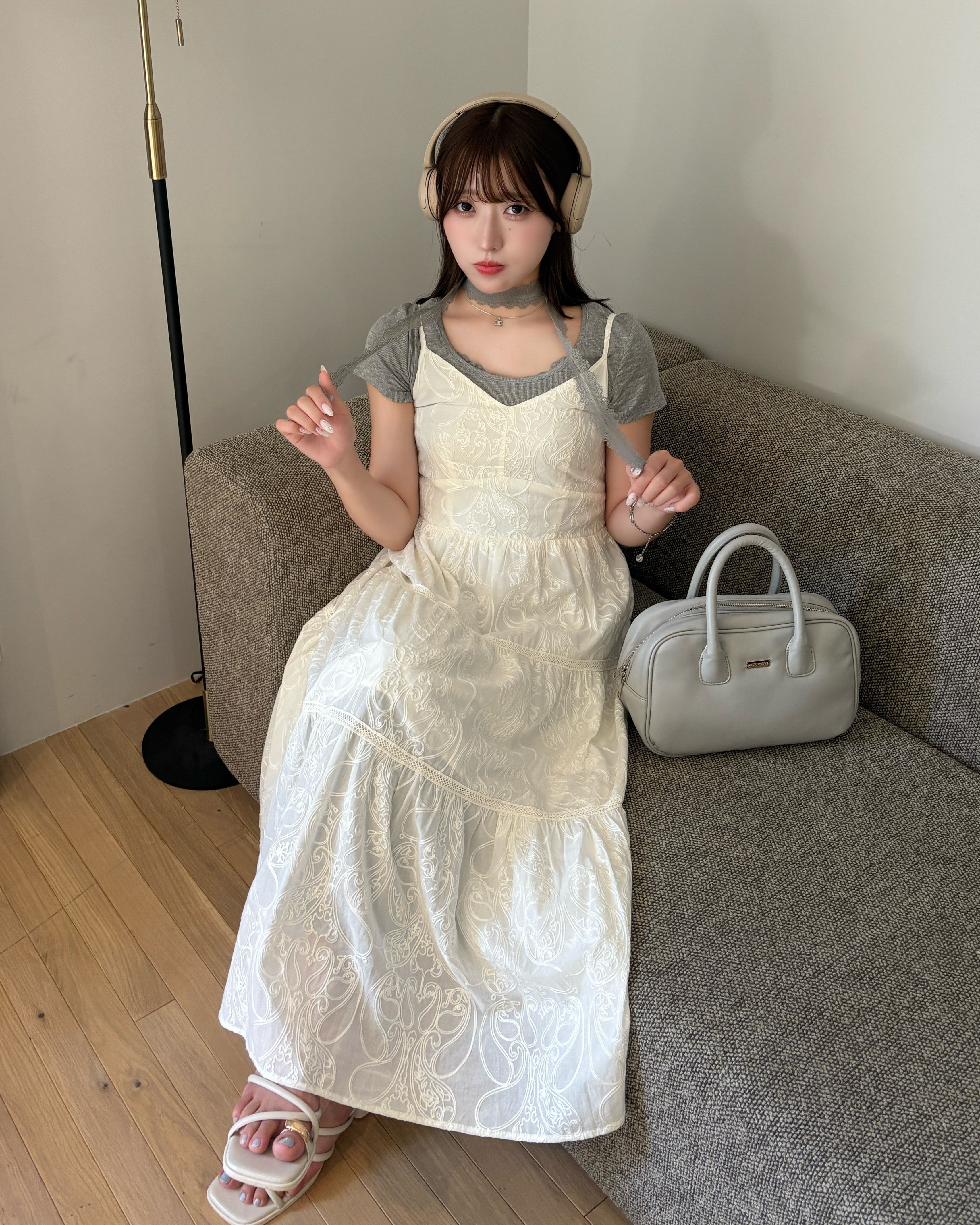 model:157cm/ベージュ