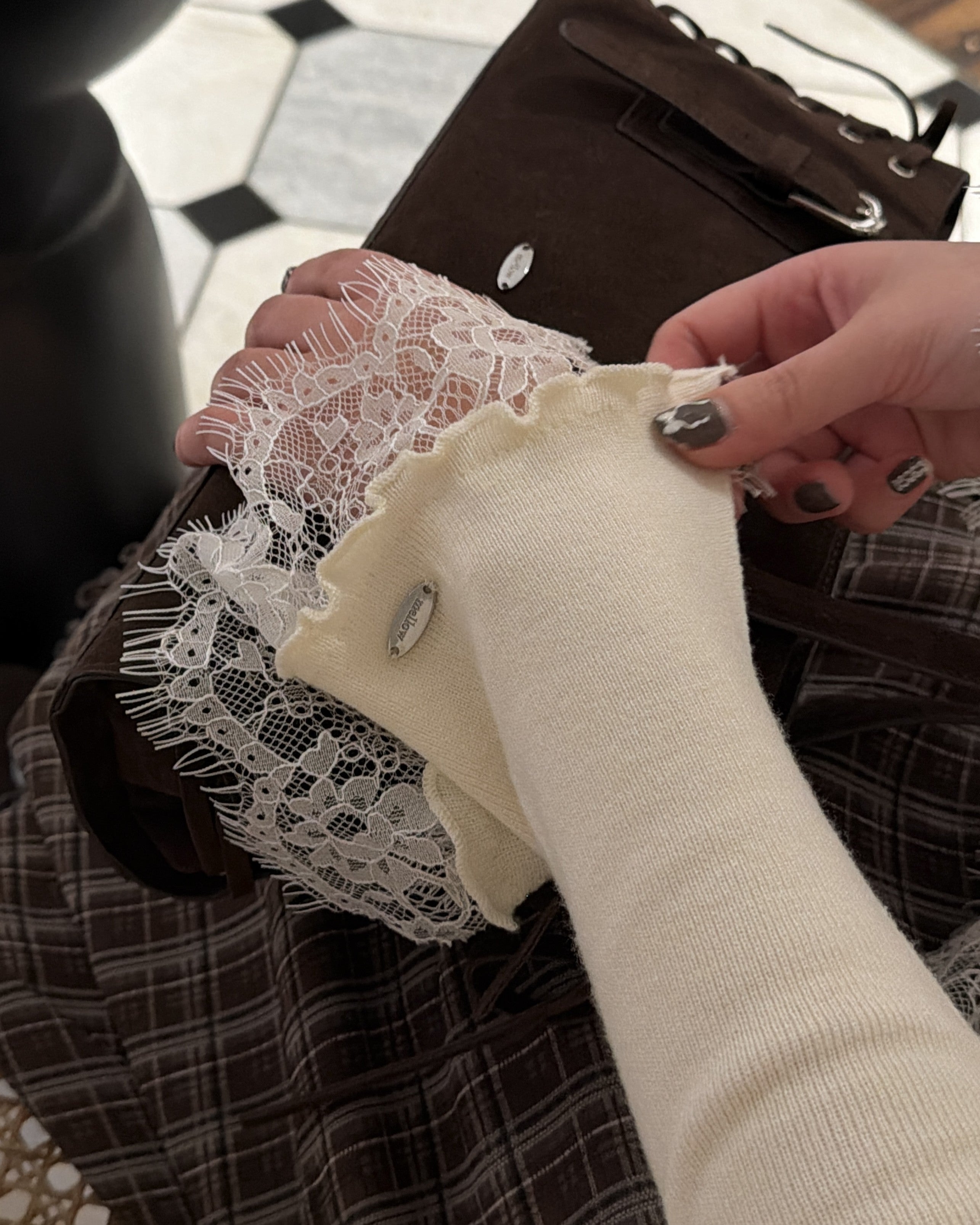 レースタイドッキングニット