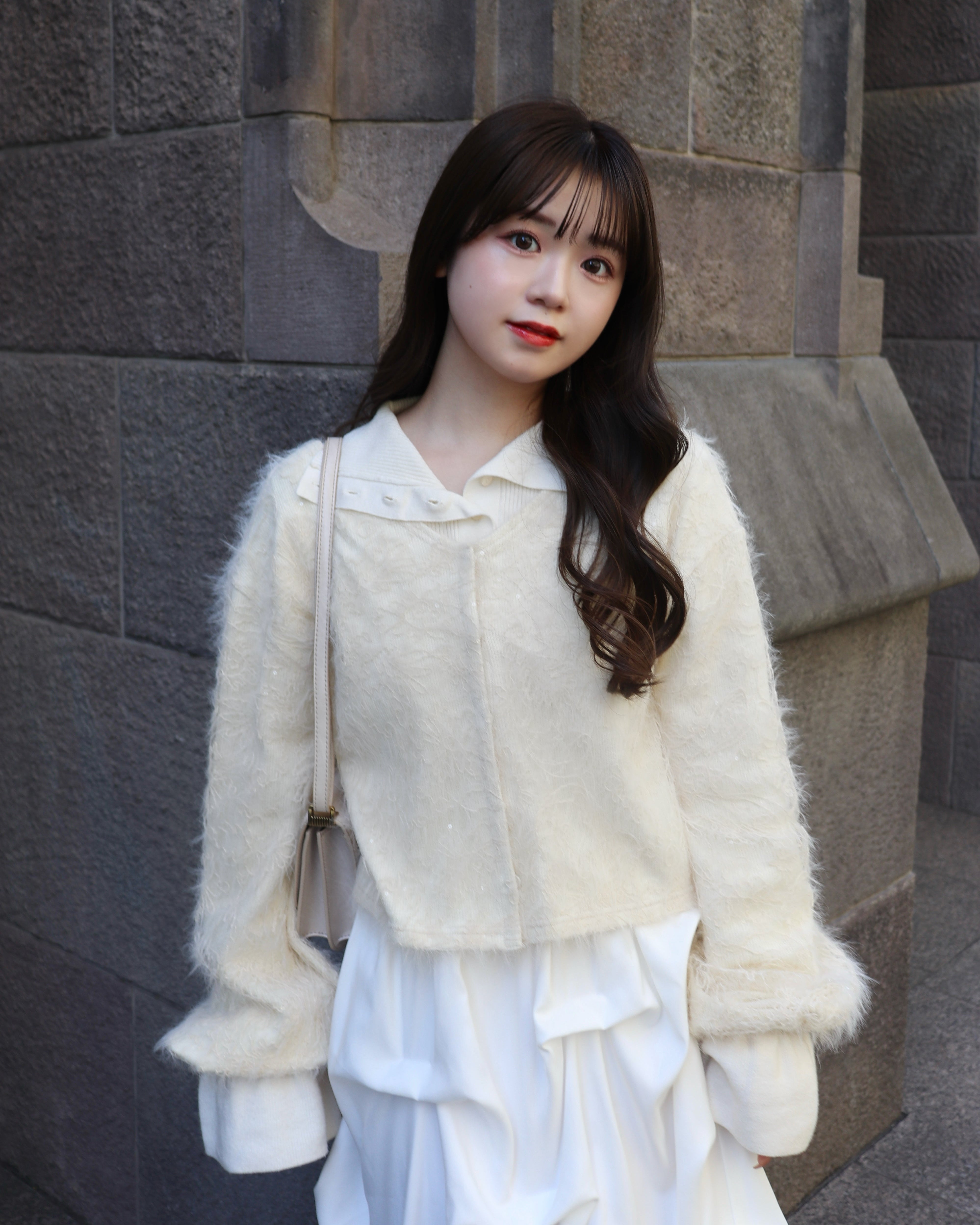 Choker Set 2way蕾丝针织开衫