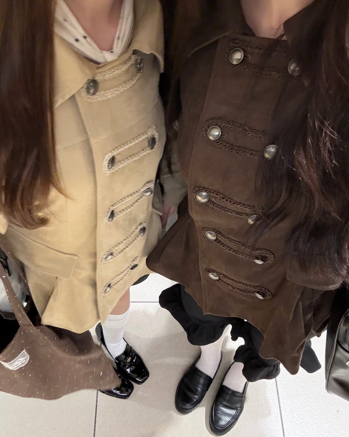 【一部予約】スウェードライクペプラムナポレオンジャケット