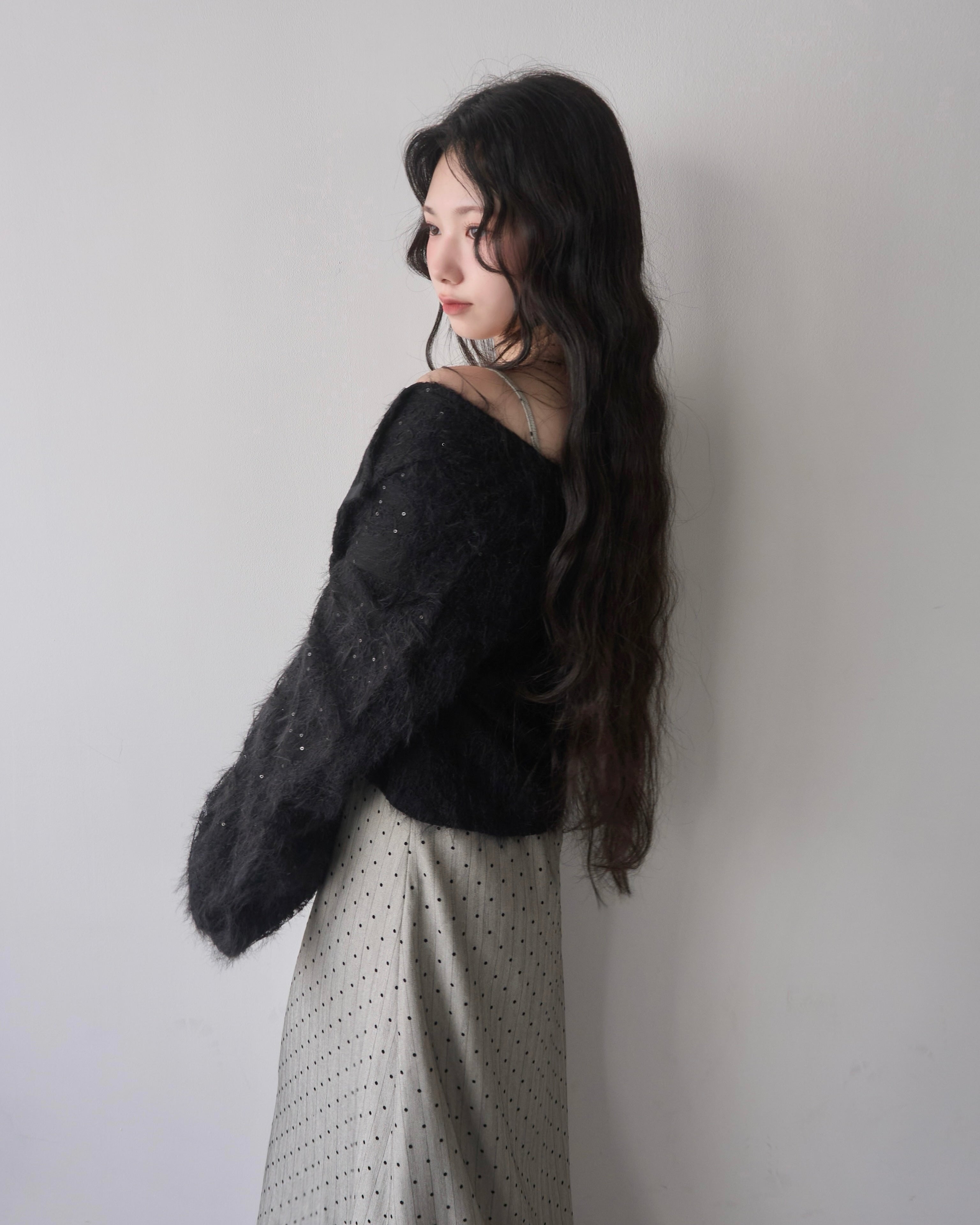 圆点蕾丝拼接吊带连衣裙