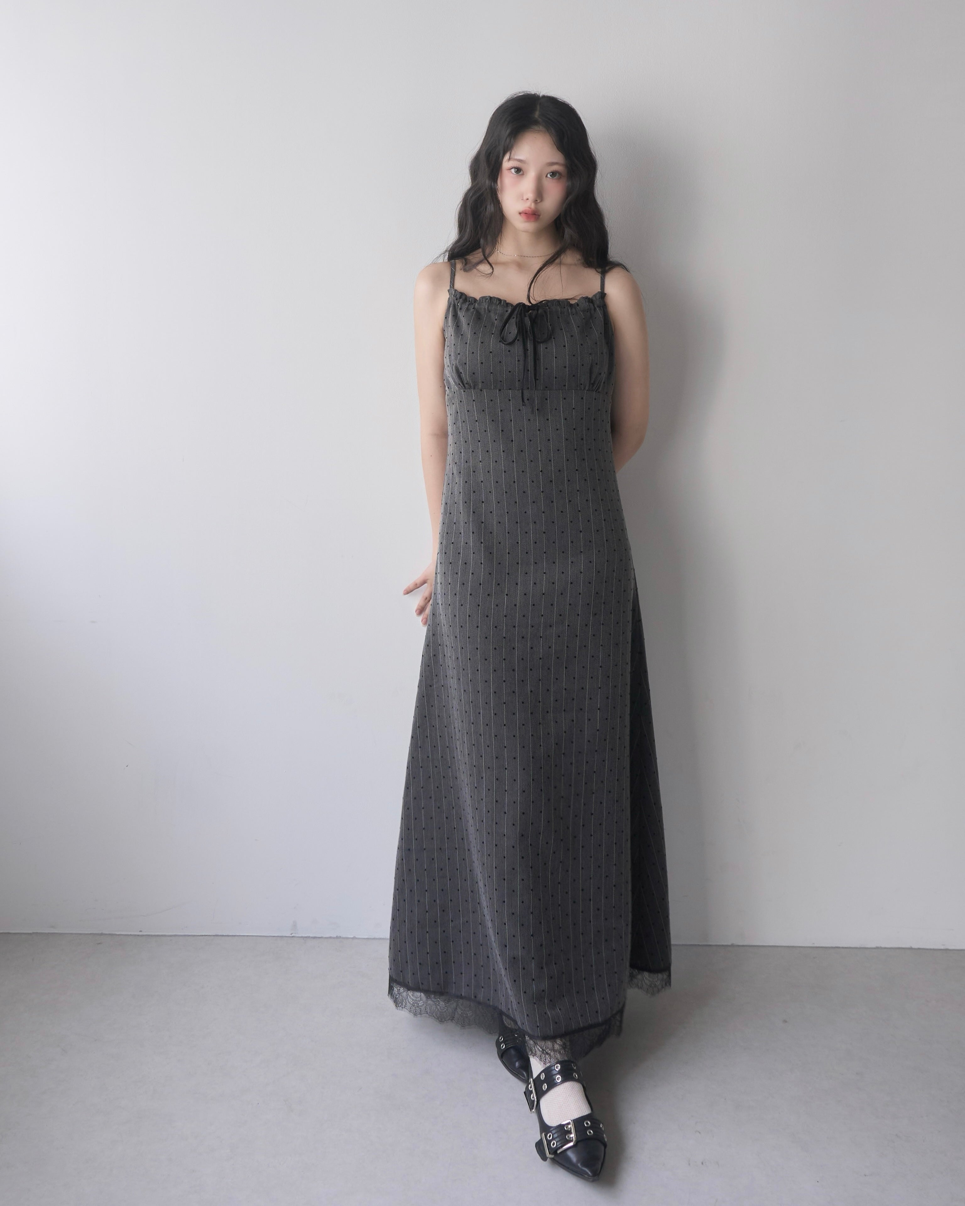 ドットレースドッキングキャミワンピース｜MELLOWNEON (メロウネオン