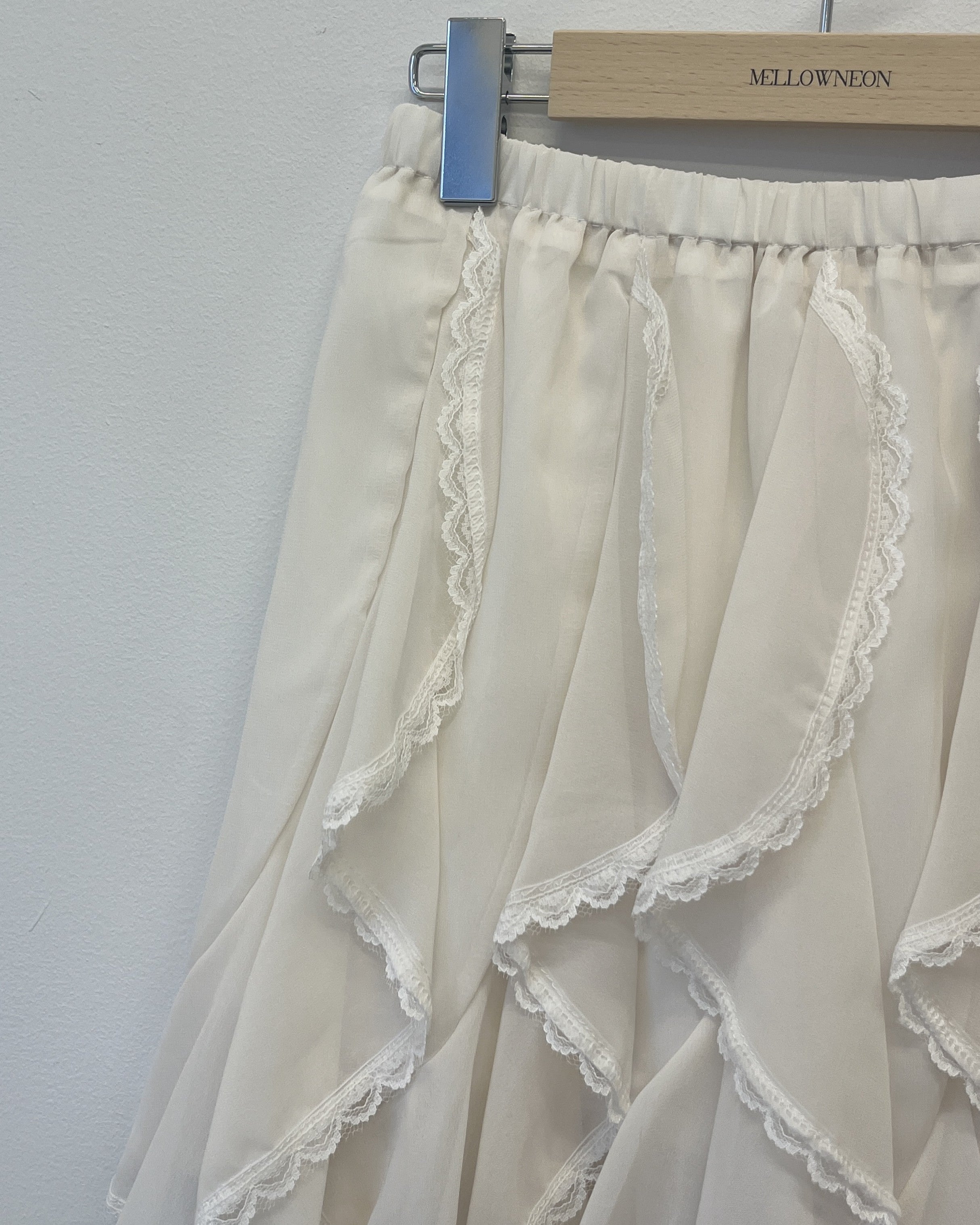 Random Ruffle Lace Mini Skirt