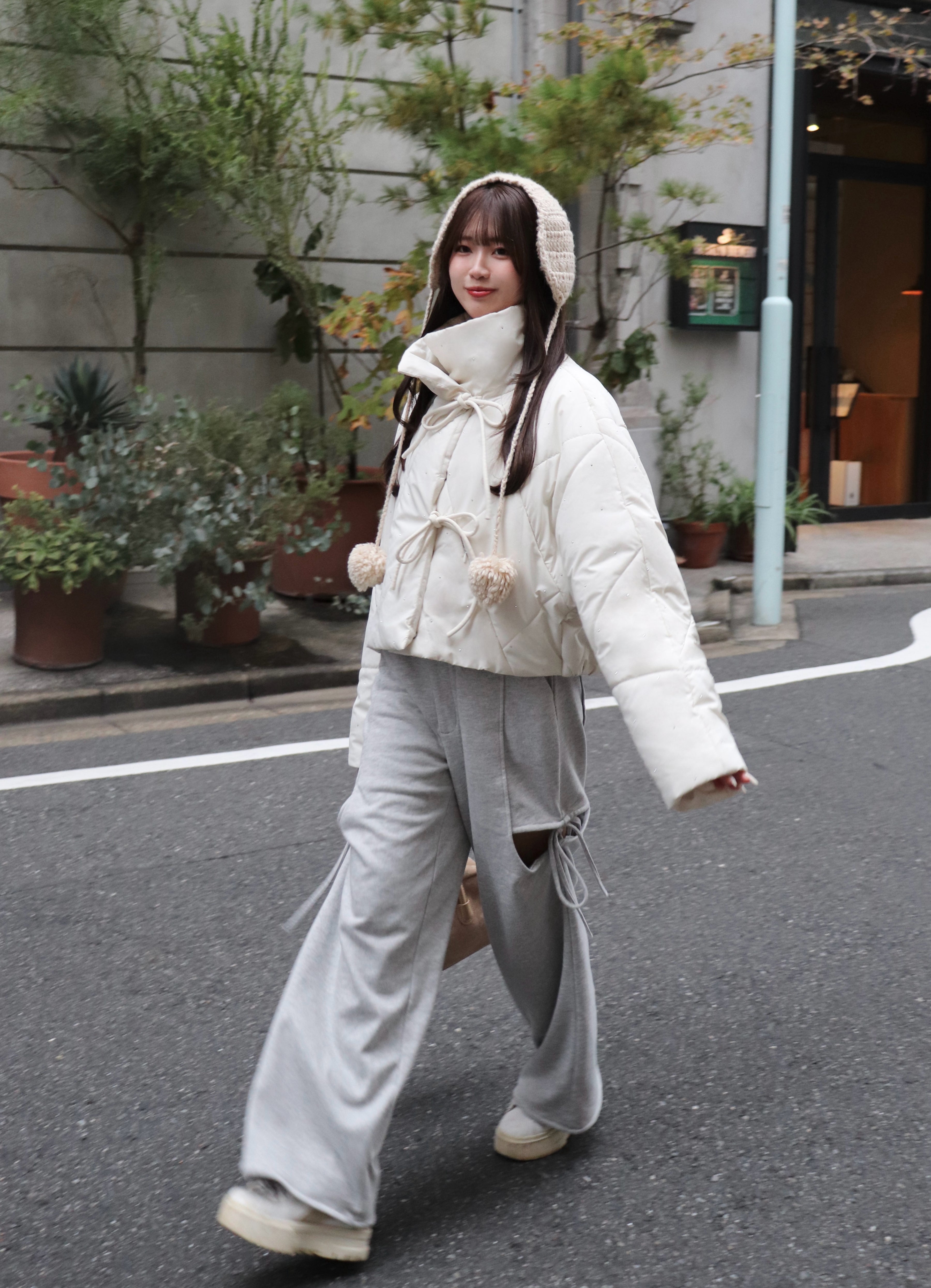 ケーブルニットイヤーマフ