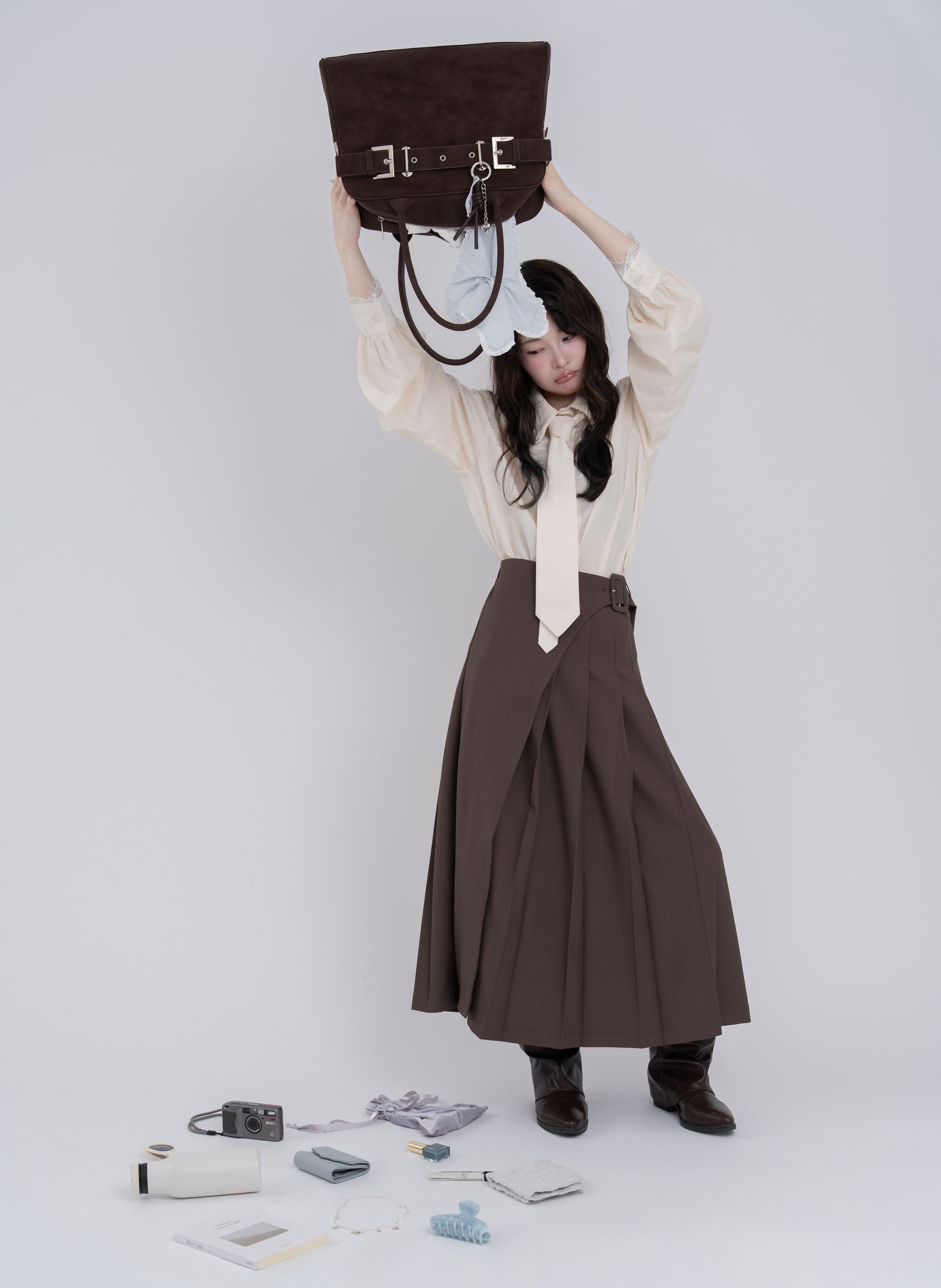 【予約】ネクタイセットレースドッキングシャツ