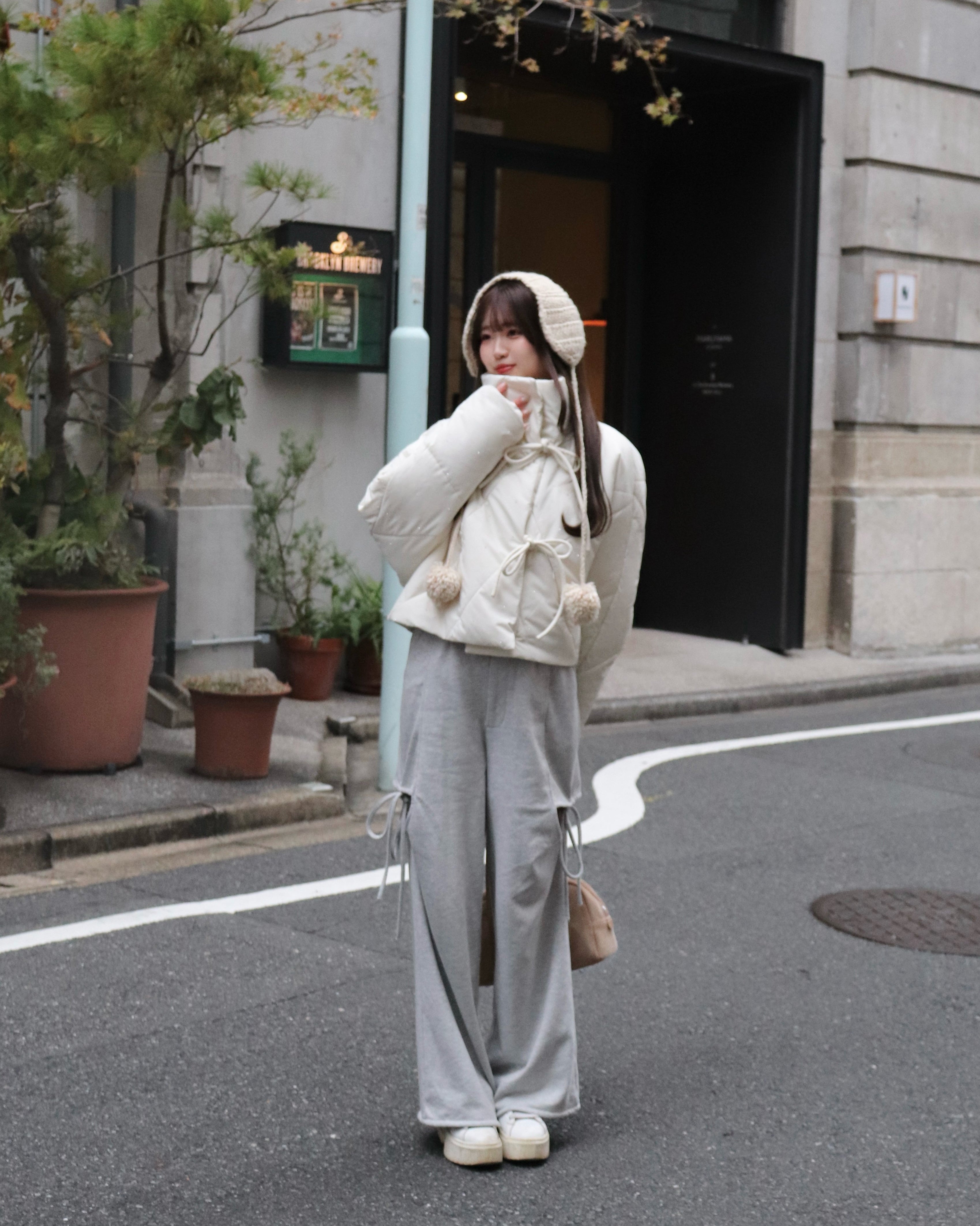 ケーブルニットイヤーマフ