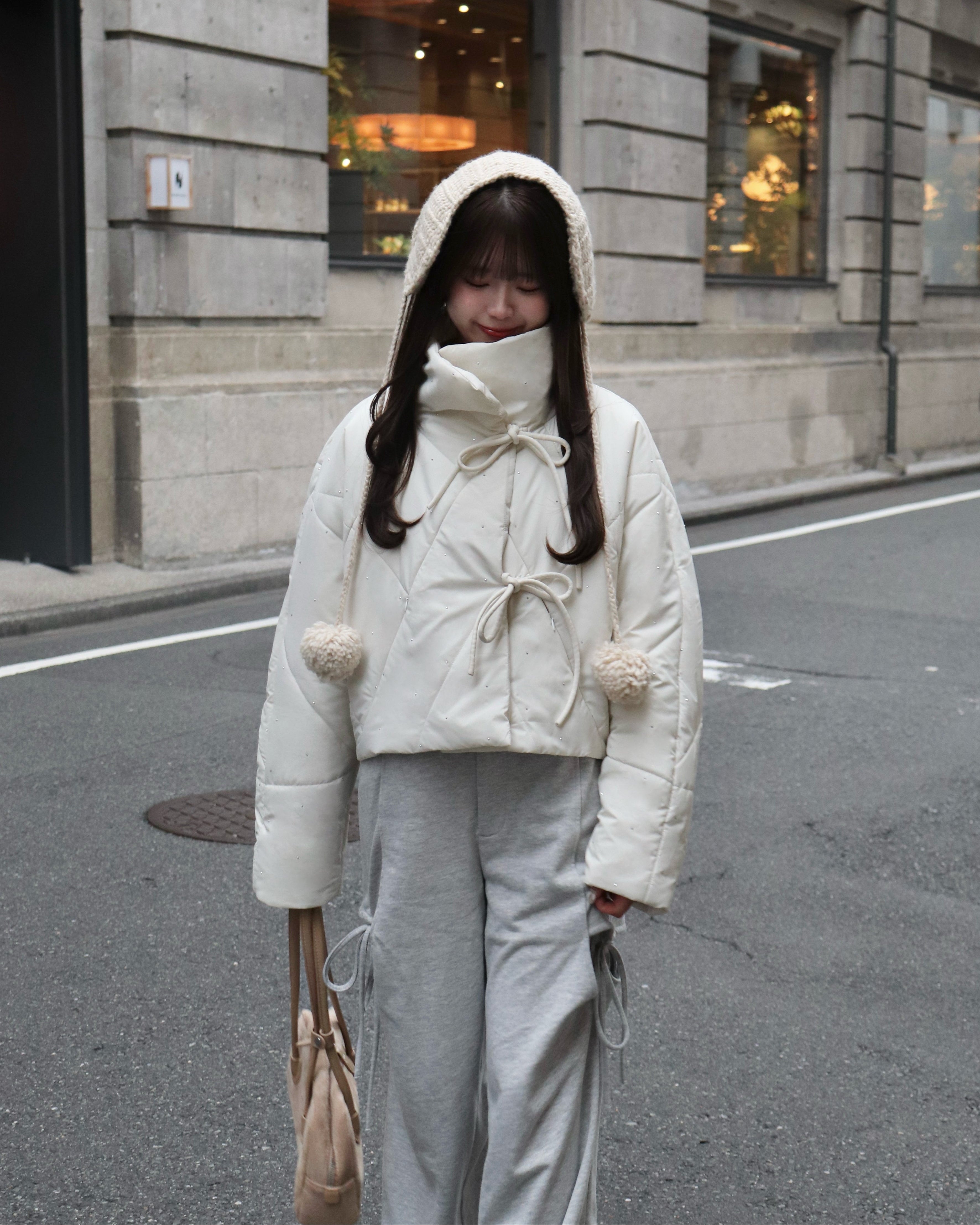 ケーブルニットイヤーマフ