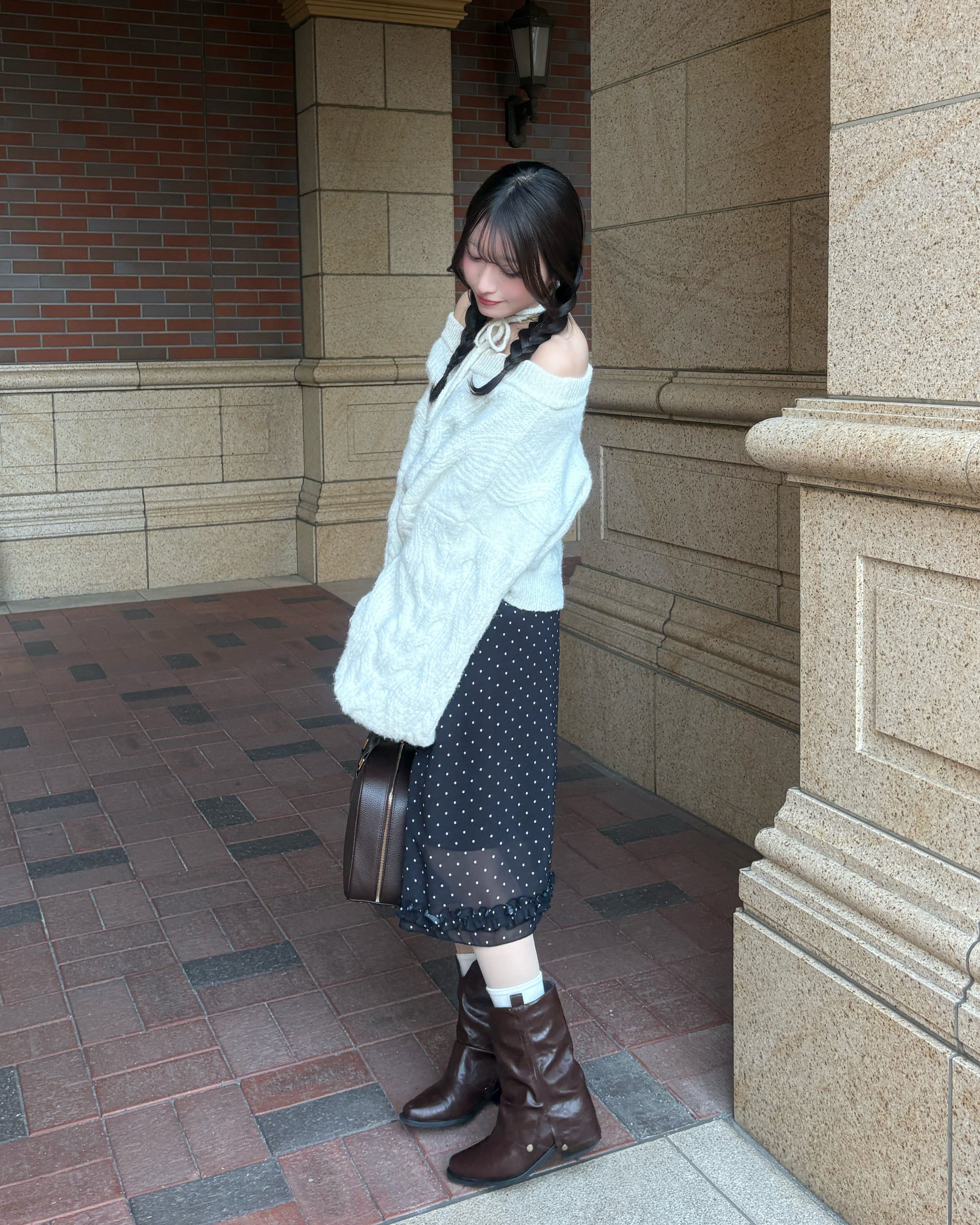 【一部予約】チェック＆ドットシアーフリルスカート