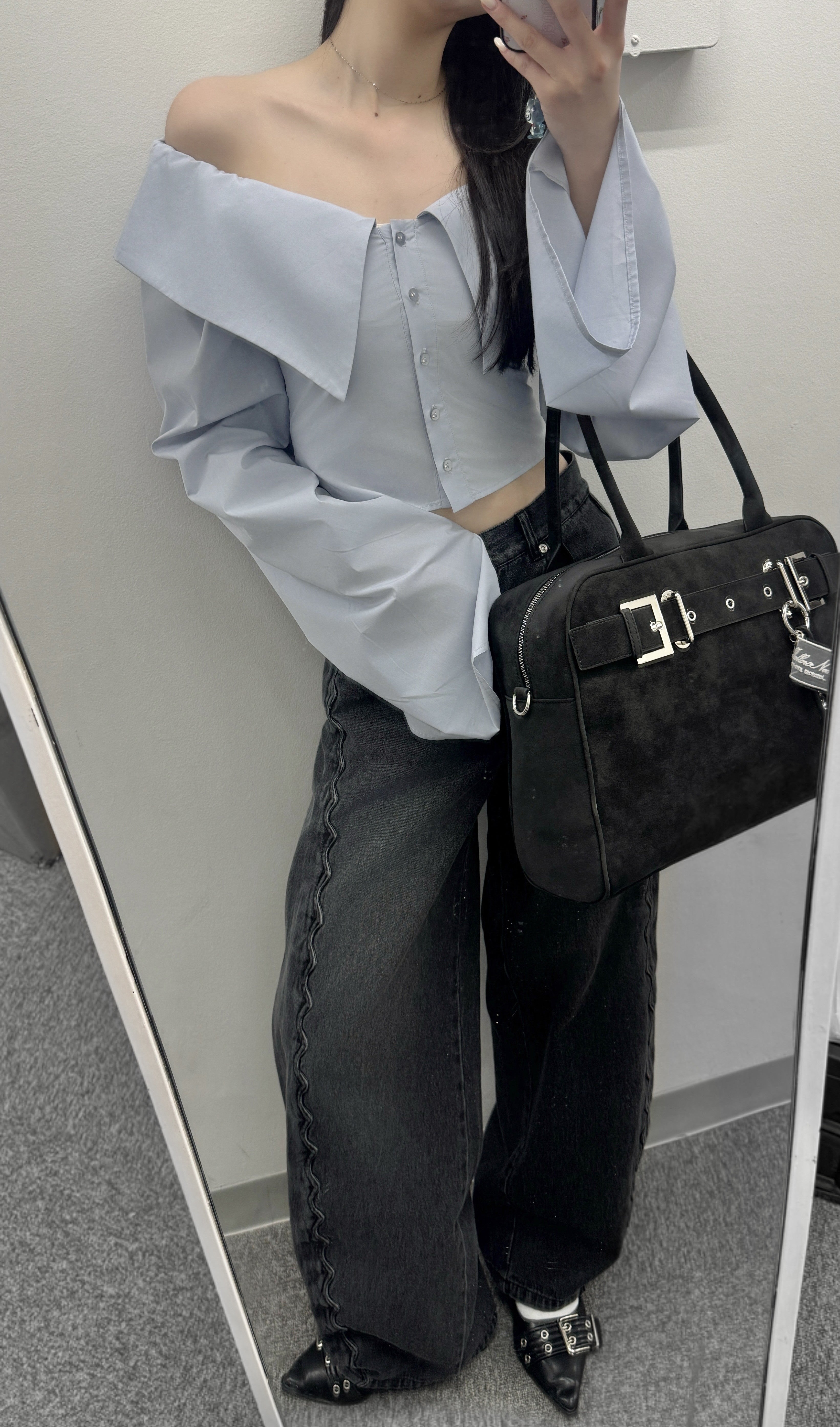 ウェーブラインカーブデニムパンツ