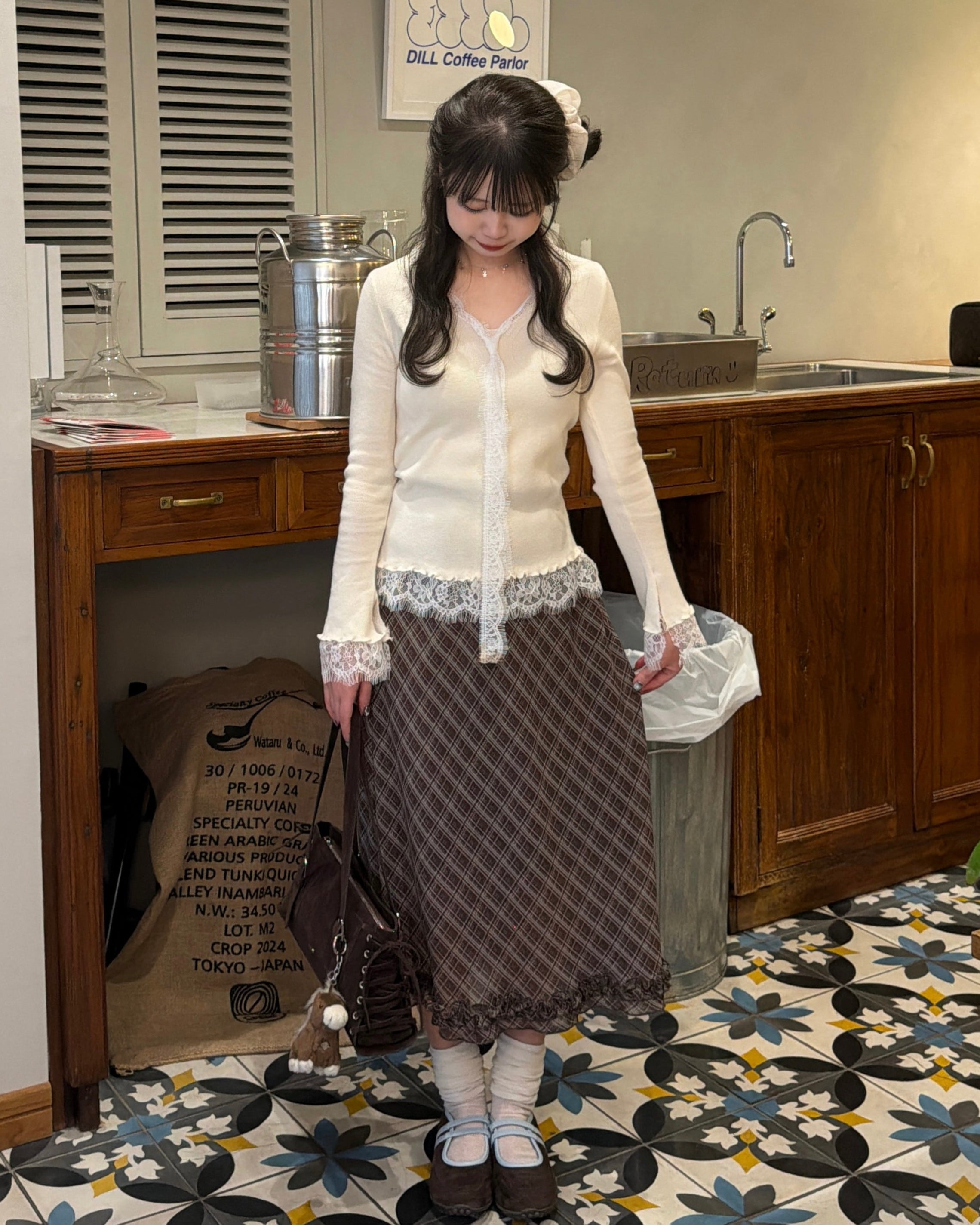 【一部予約】チェック＆ドットシアーフリルスカート