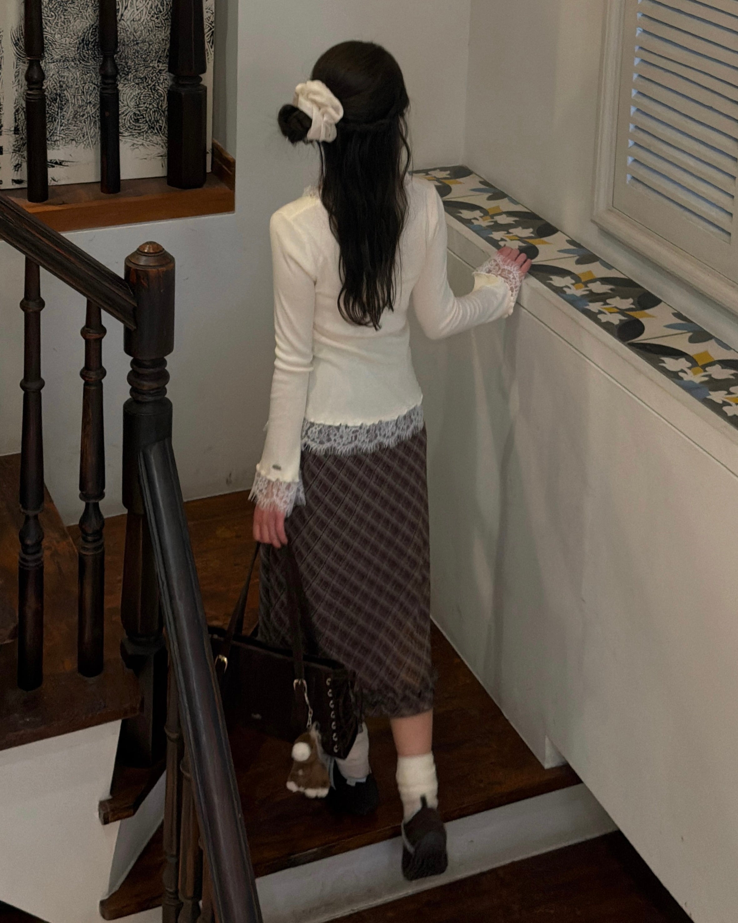 【一部予約】チェック＆ドットシアーフリルスカート