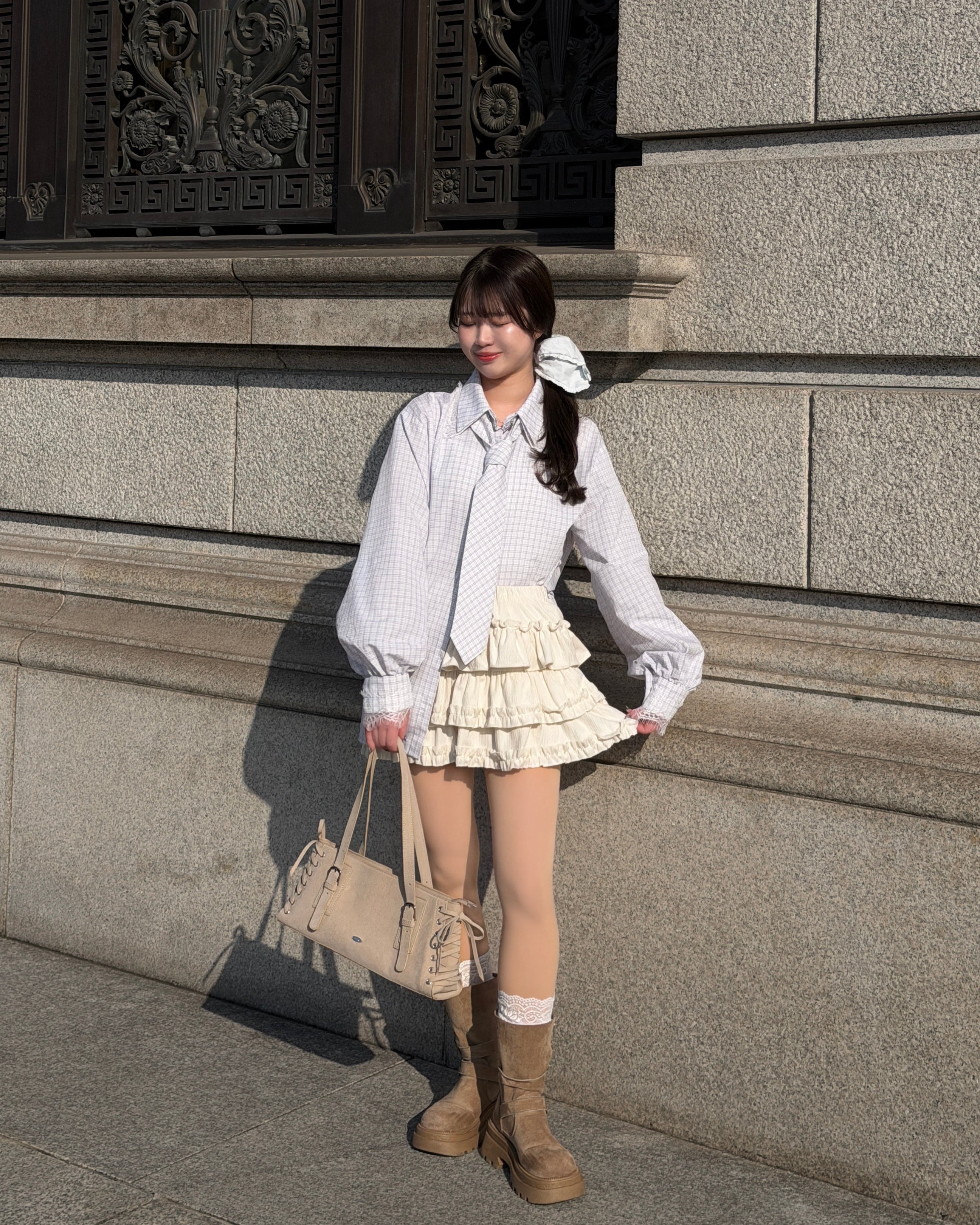 model:154cm/クリーム