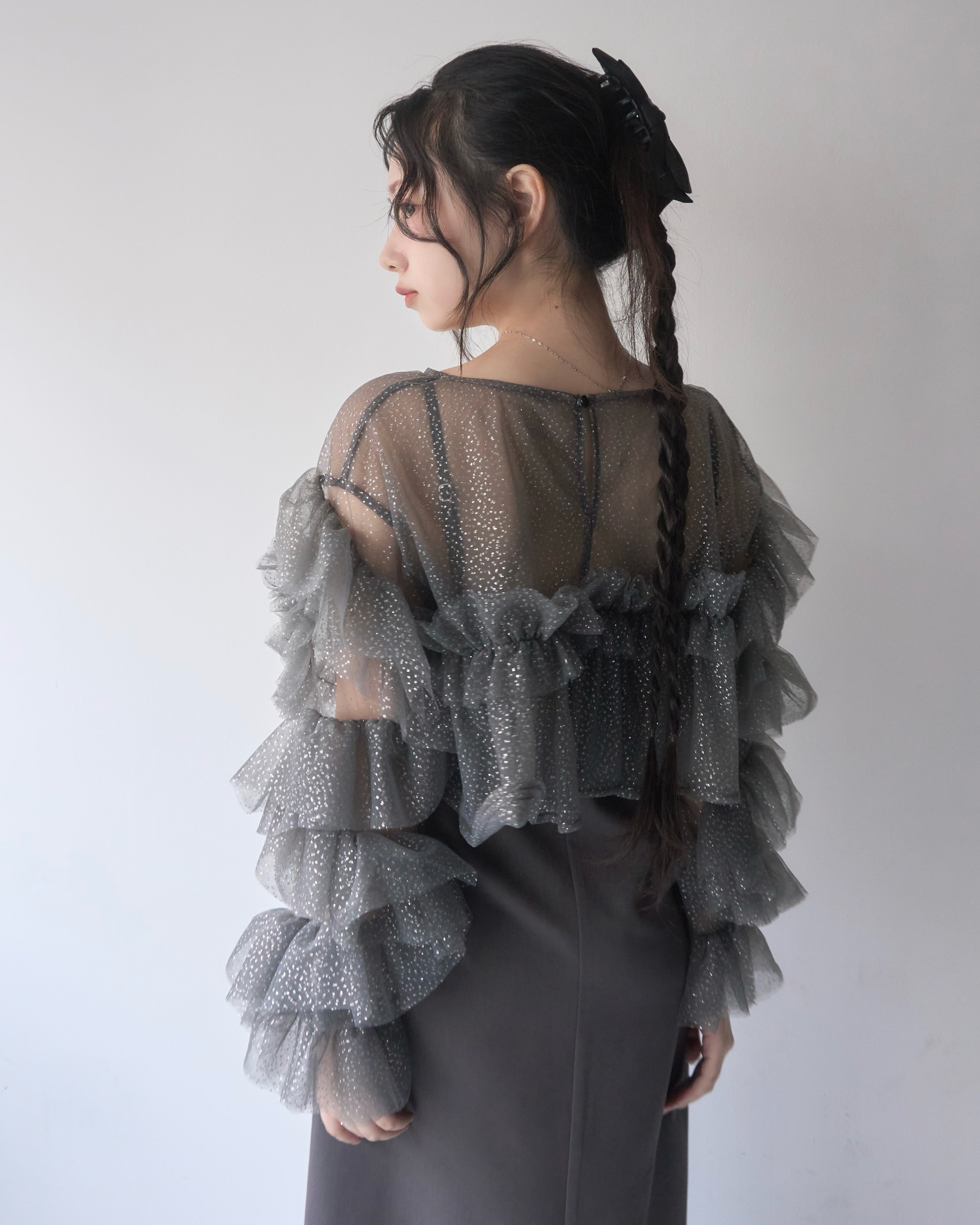 フリルラメチュールオケージョンワンピース