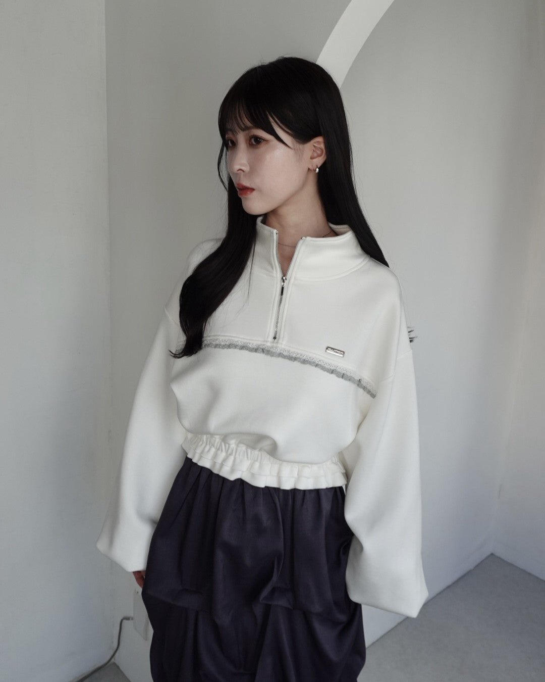2wayフリルスウェット