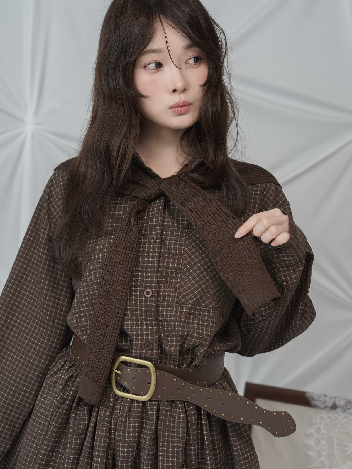 model:162cm/ブラウン