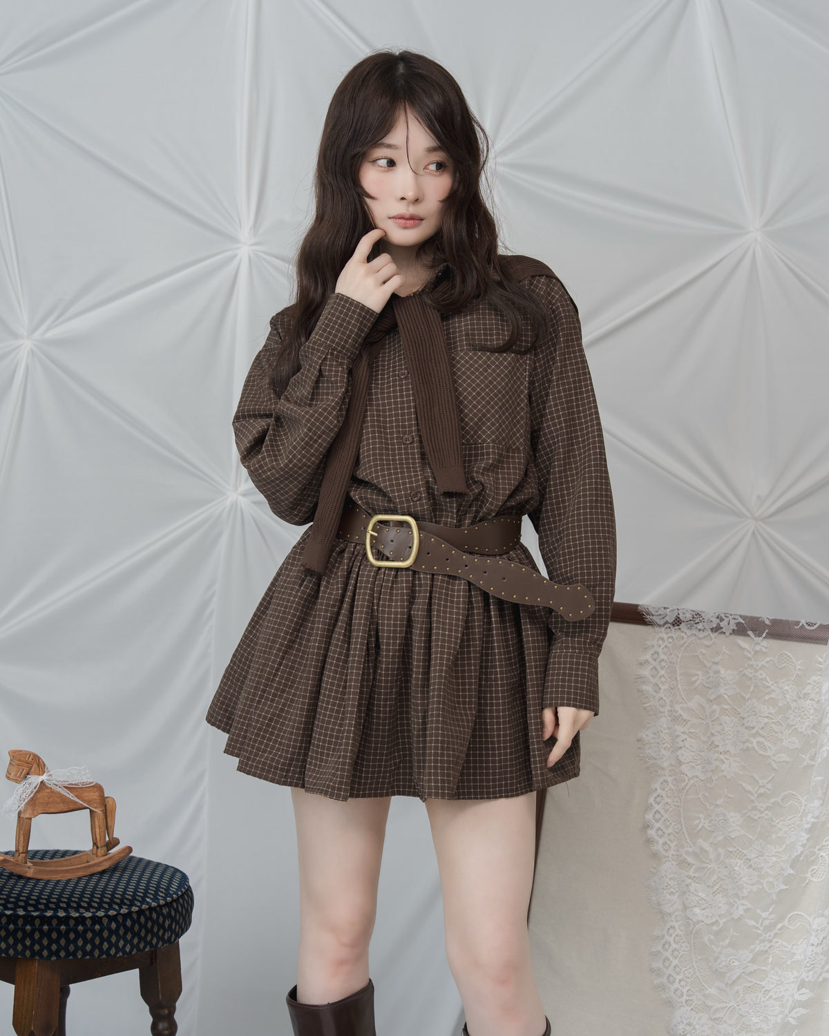 model:162cm/ブラウン