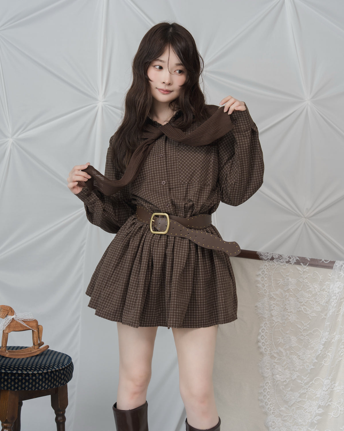 model:162cm/ブラウン