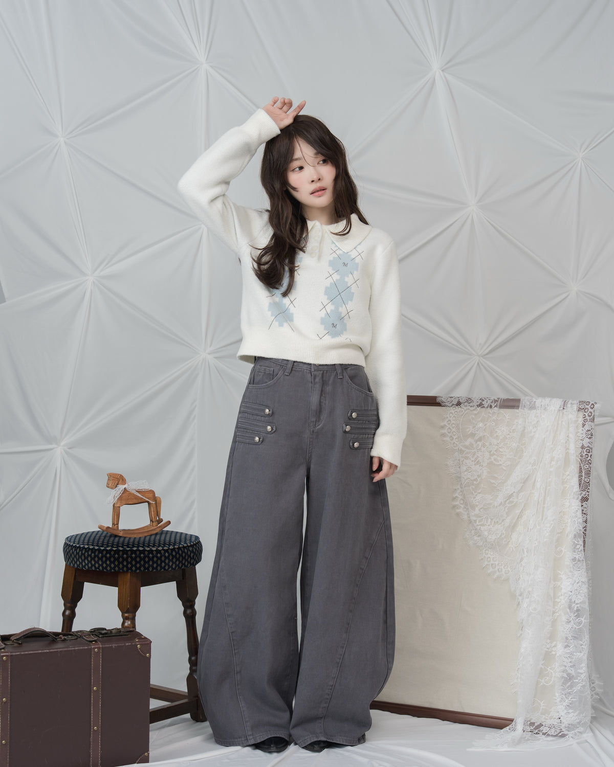 アーガイルパターンニット