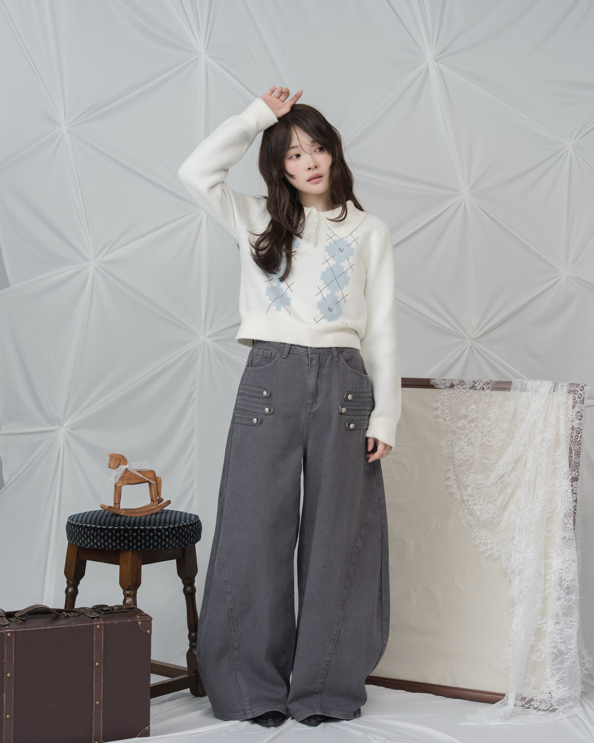 ナポレオンバレルレッグデニムパンツ