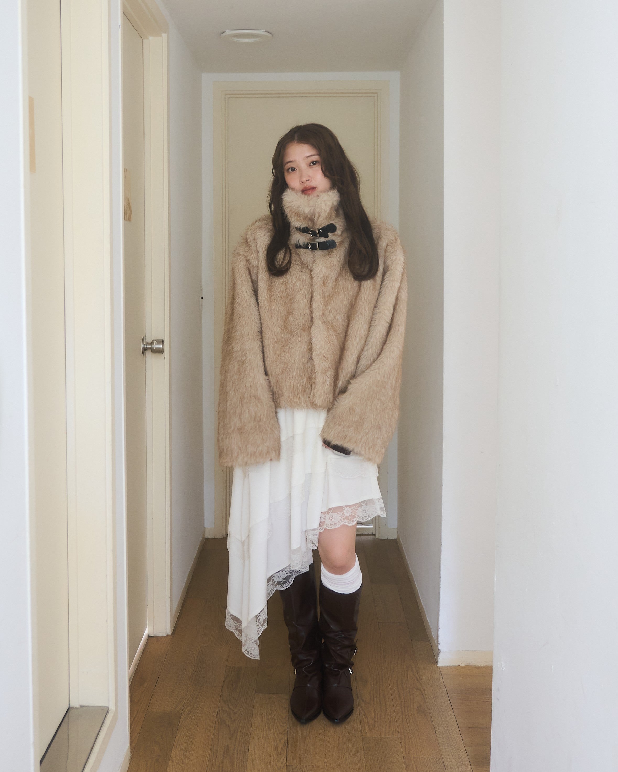 2wayベルトファーコート