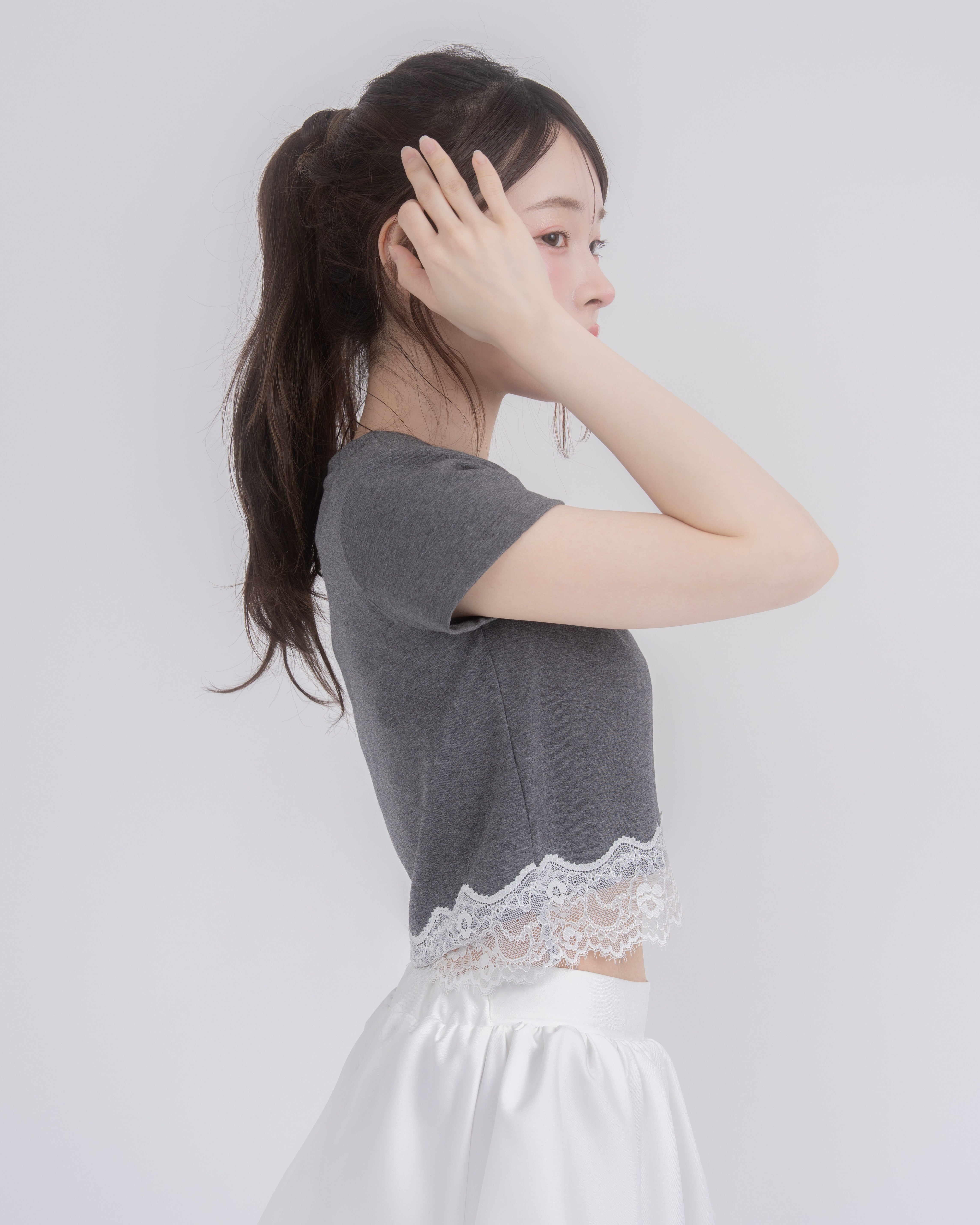 レースヘムＴシャツ