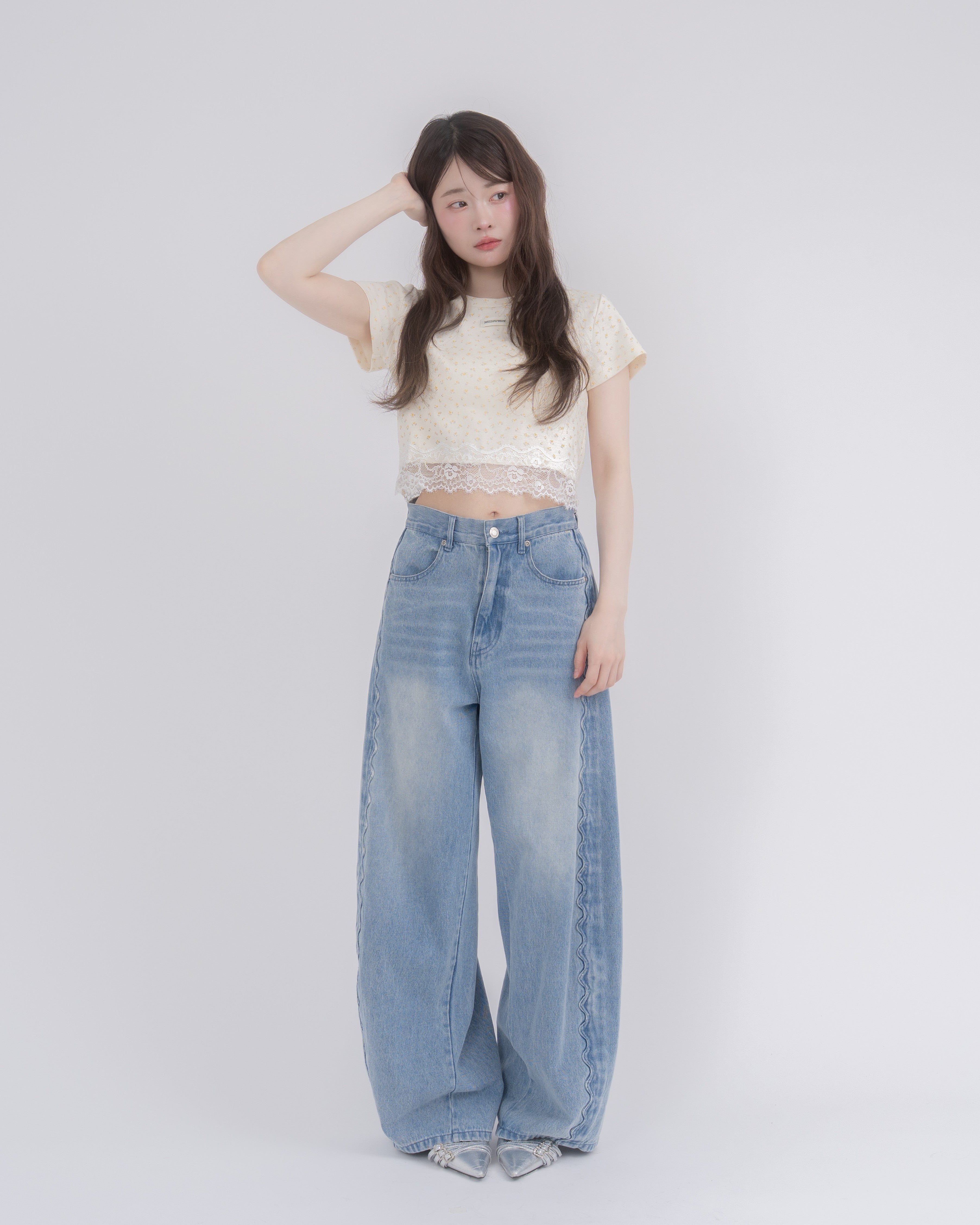 レースヘムＴシャツ