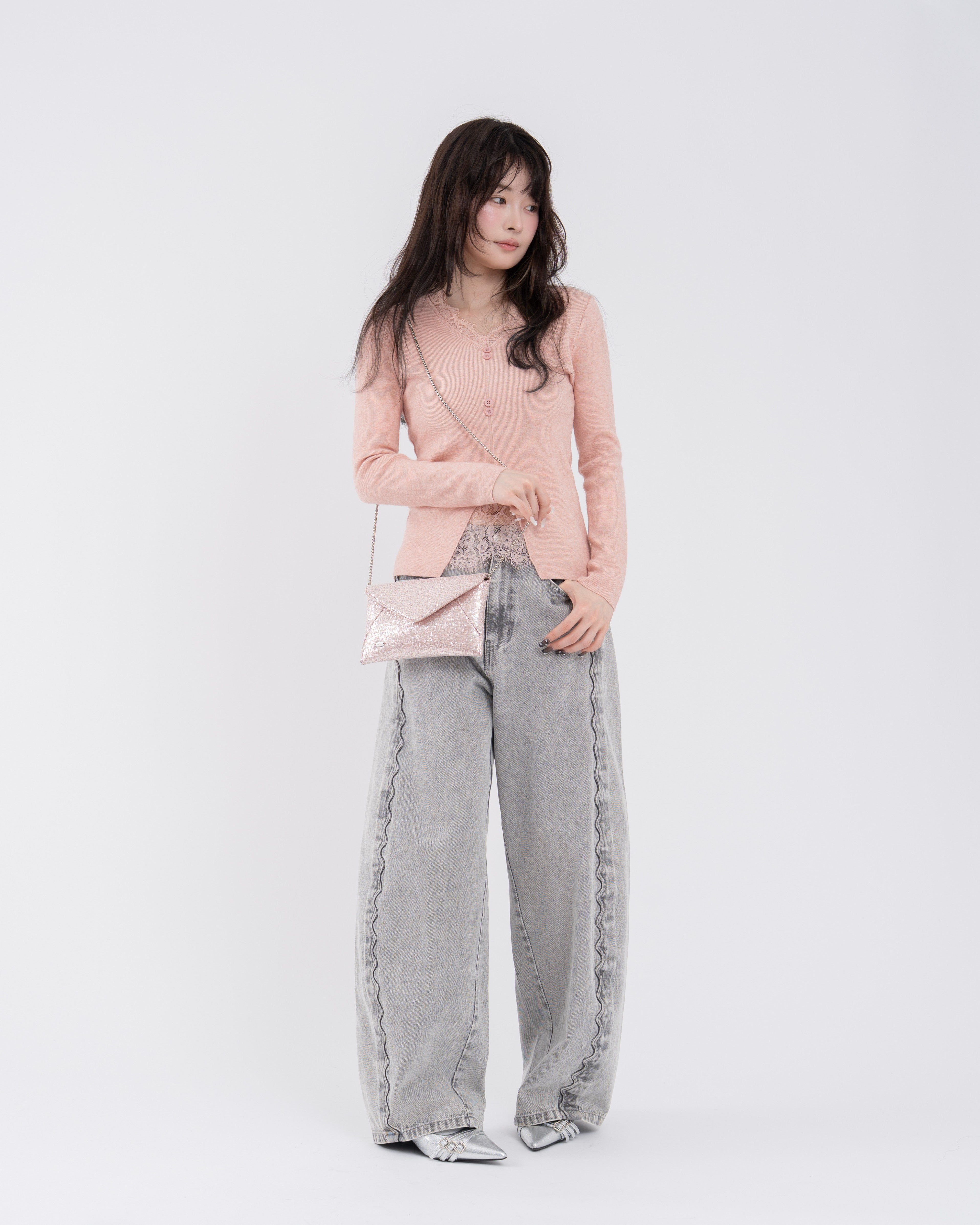 2wayスパンコールレターミニバッグ