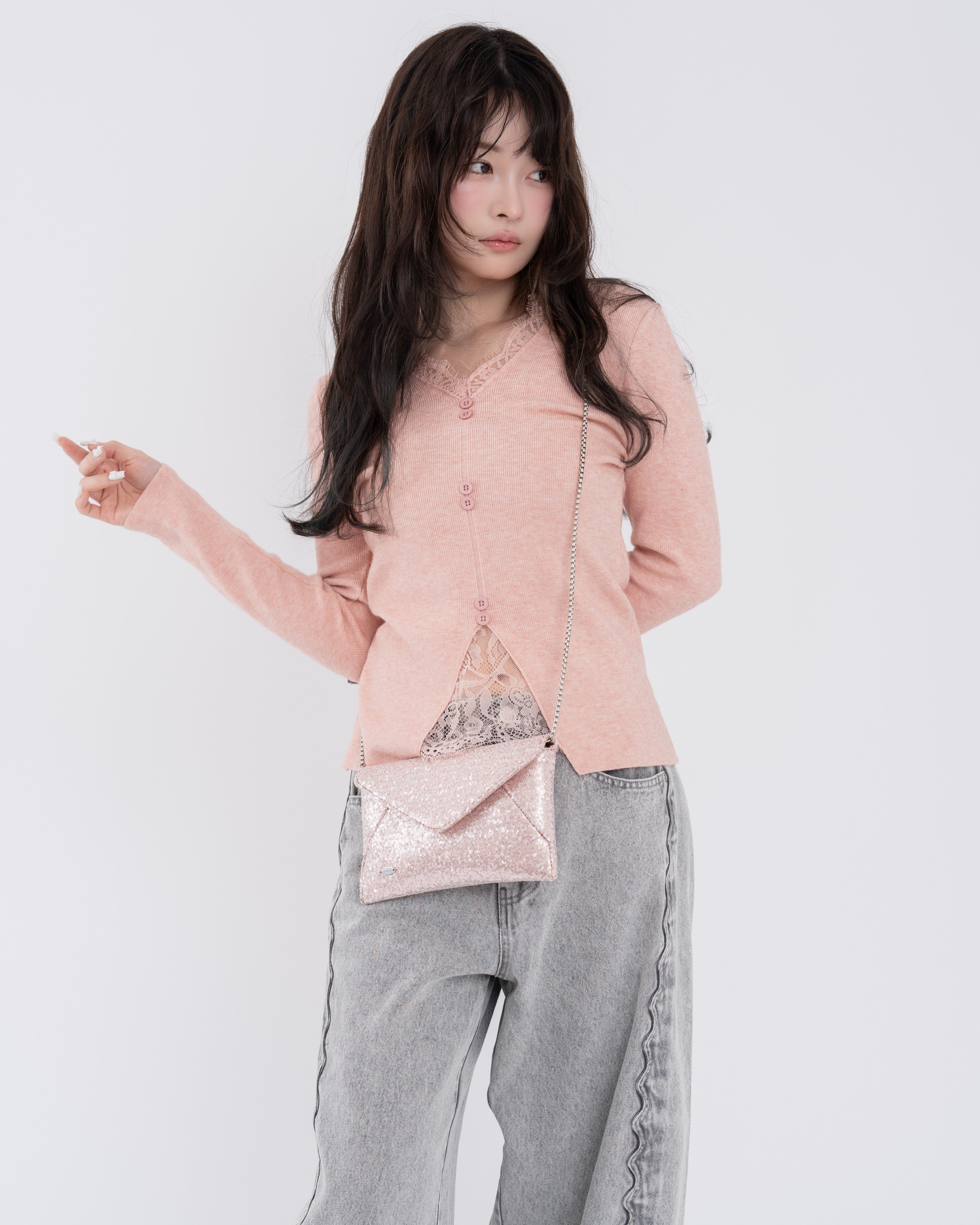 2wayスパンコールレターミニバッグ