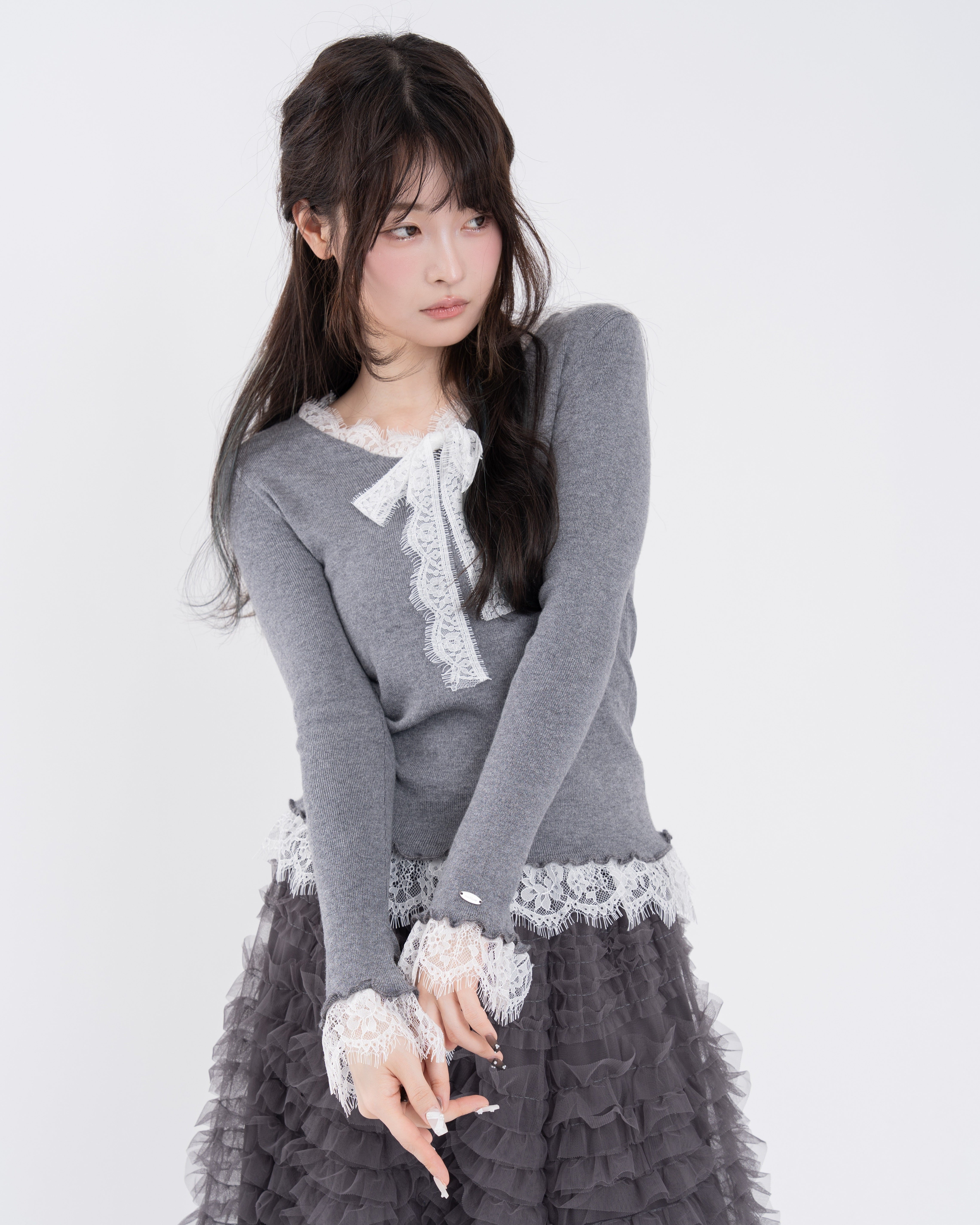 レースタイドッキングニット