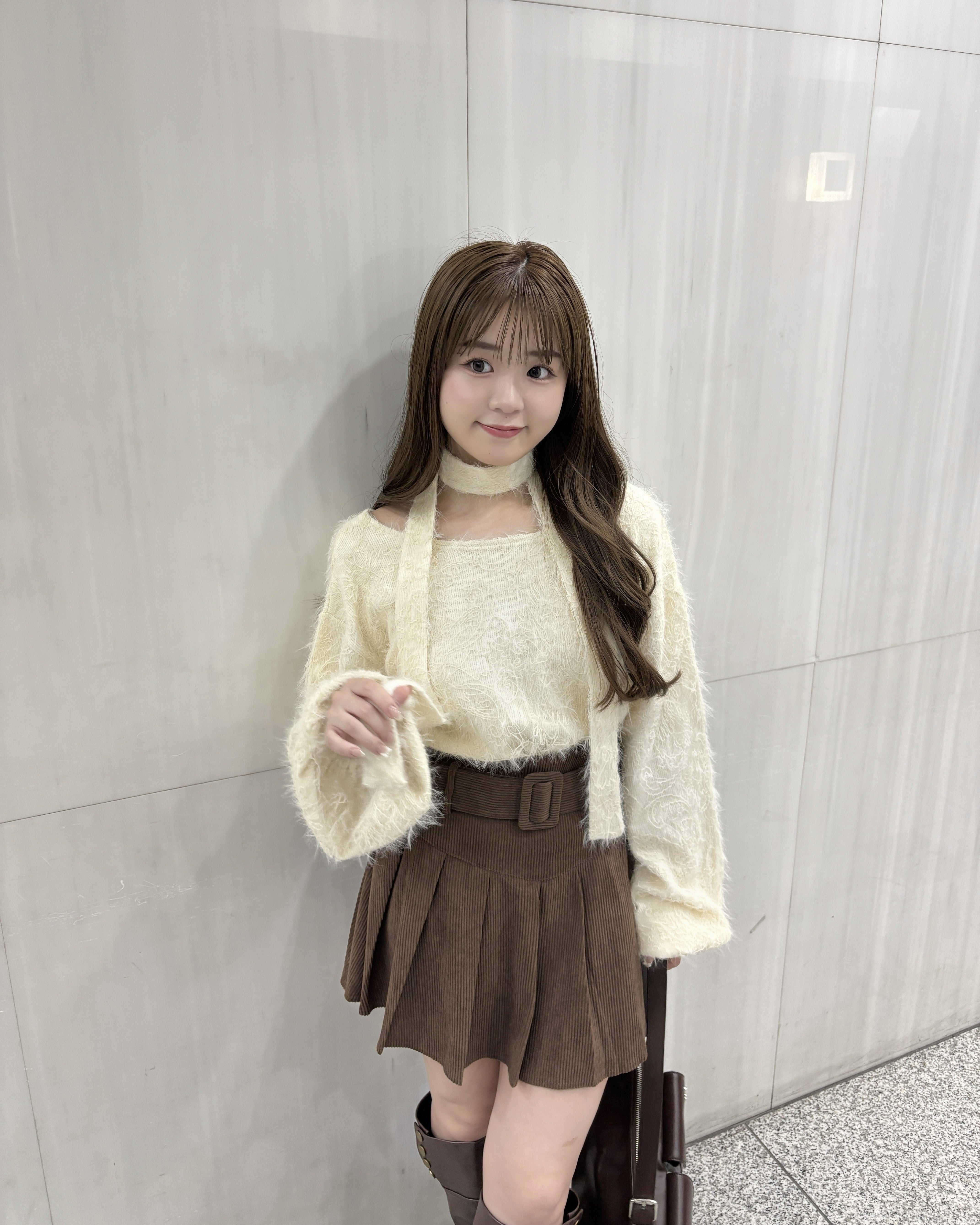 コーデュロイベルトセットプリーツスカート
